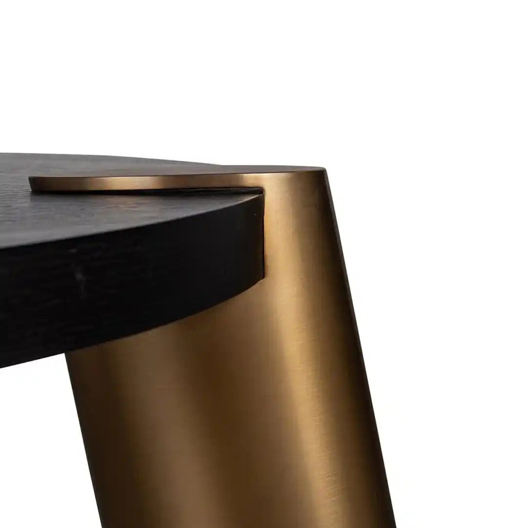 BRODY black coffee table set with brass base