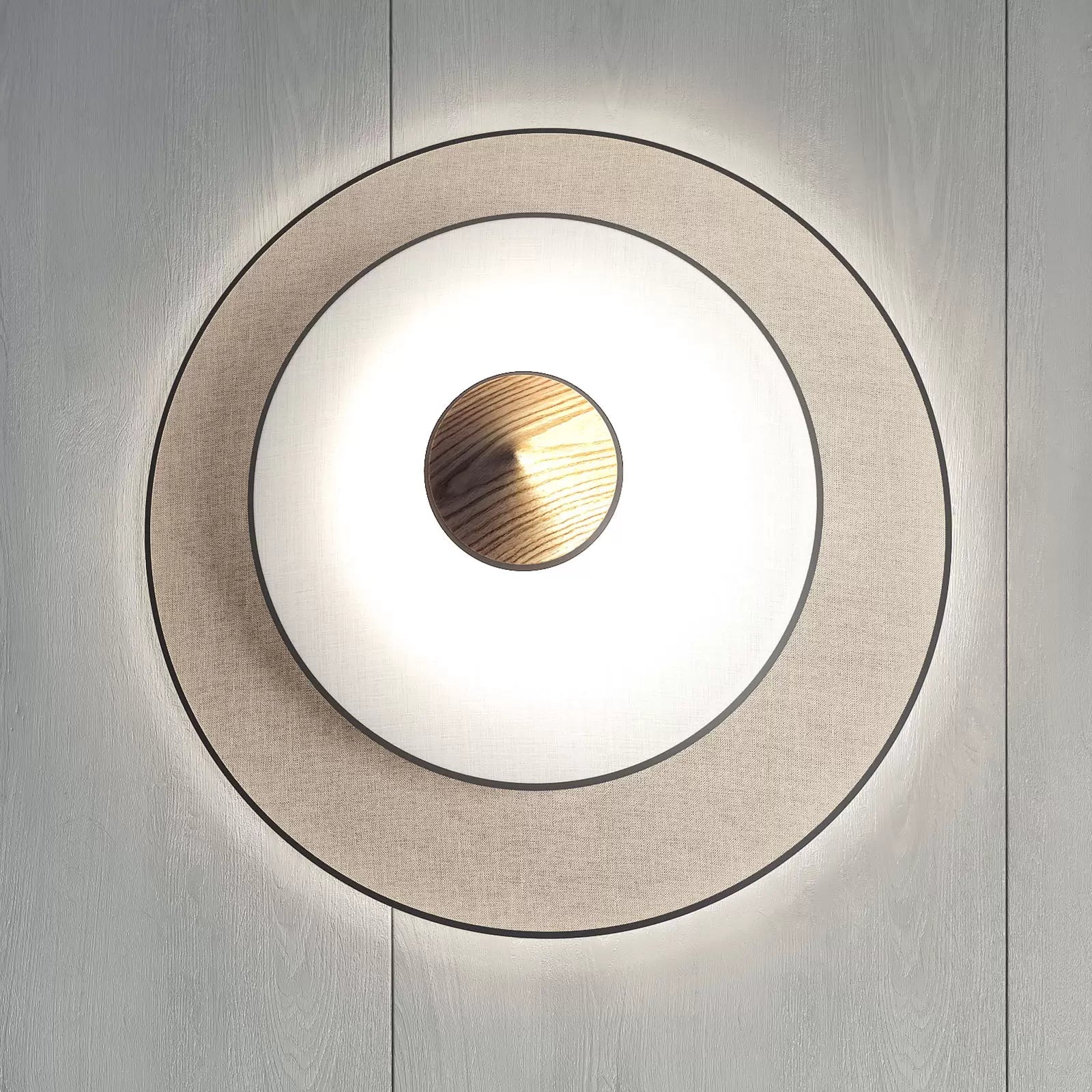 Beige cymbal wall lamp