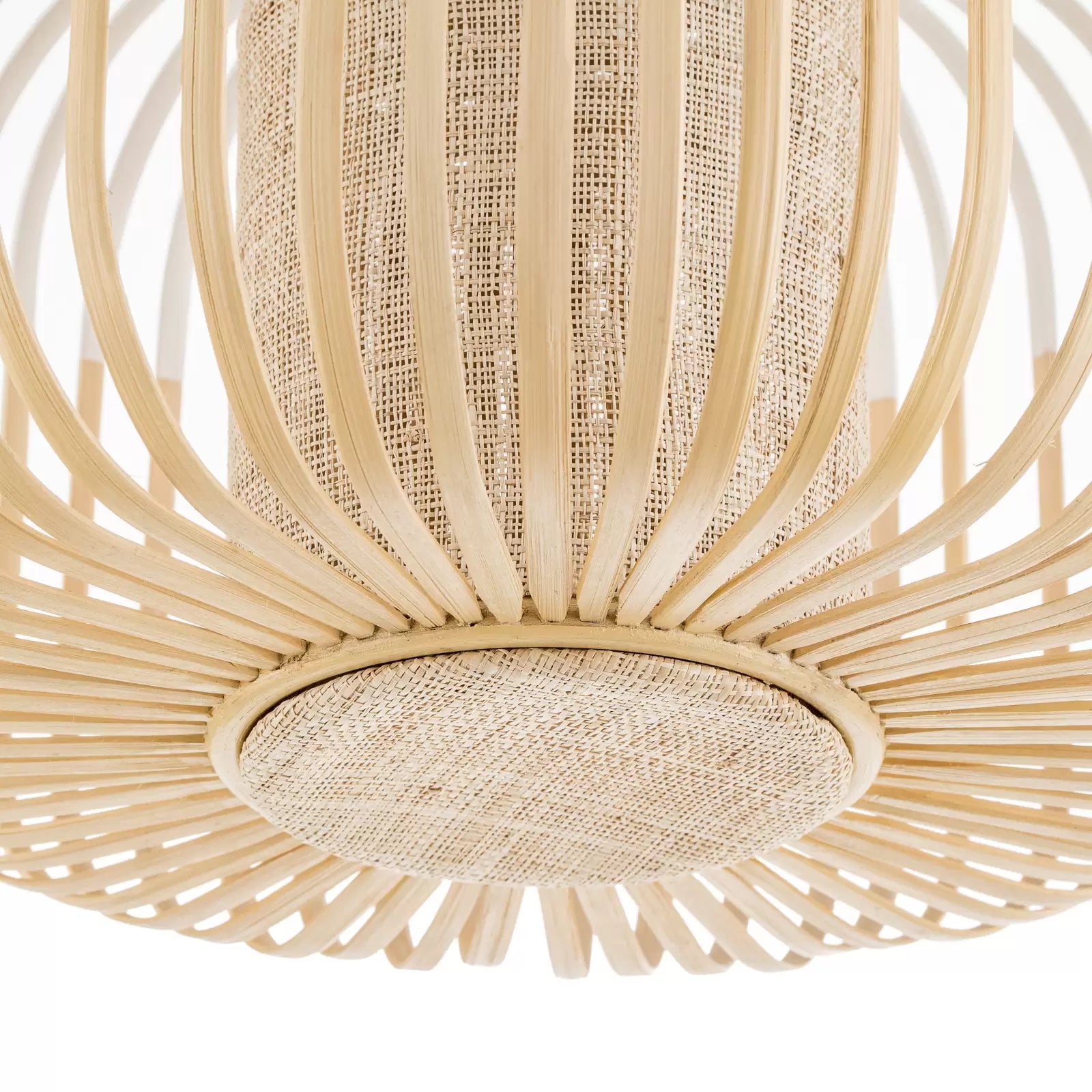 Bambus Deckenlampe Weiß