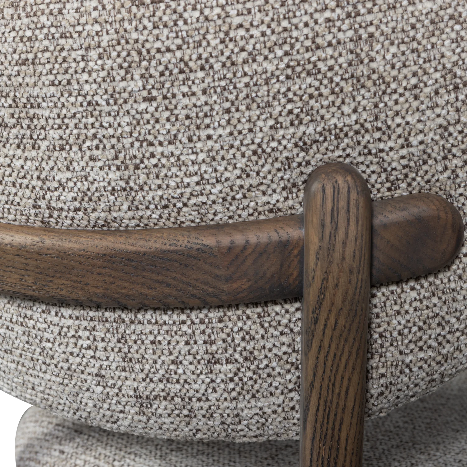 UDAR chair in gray-brown with a dark brown wooden base