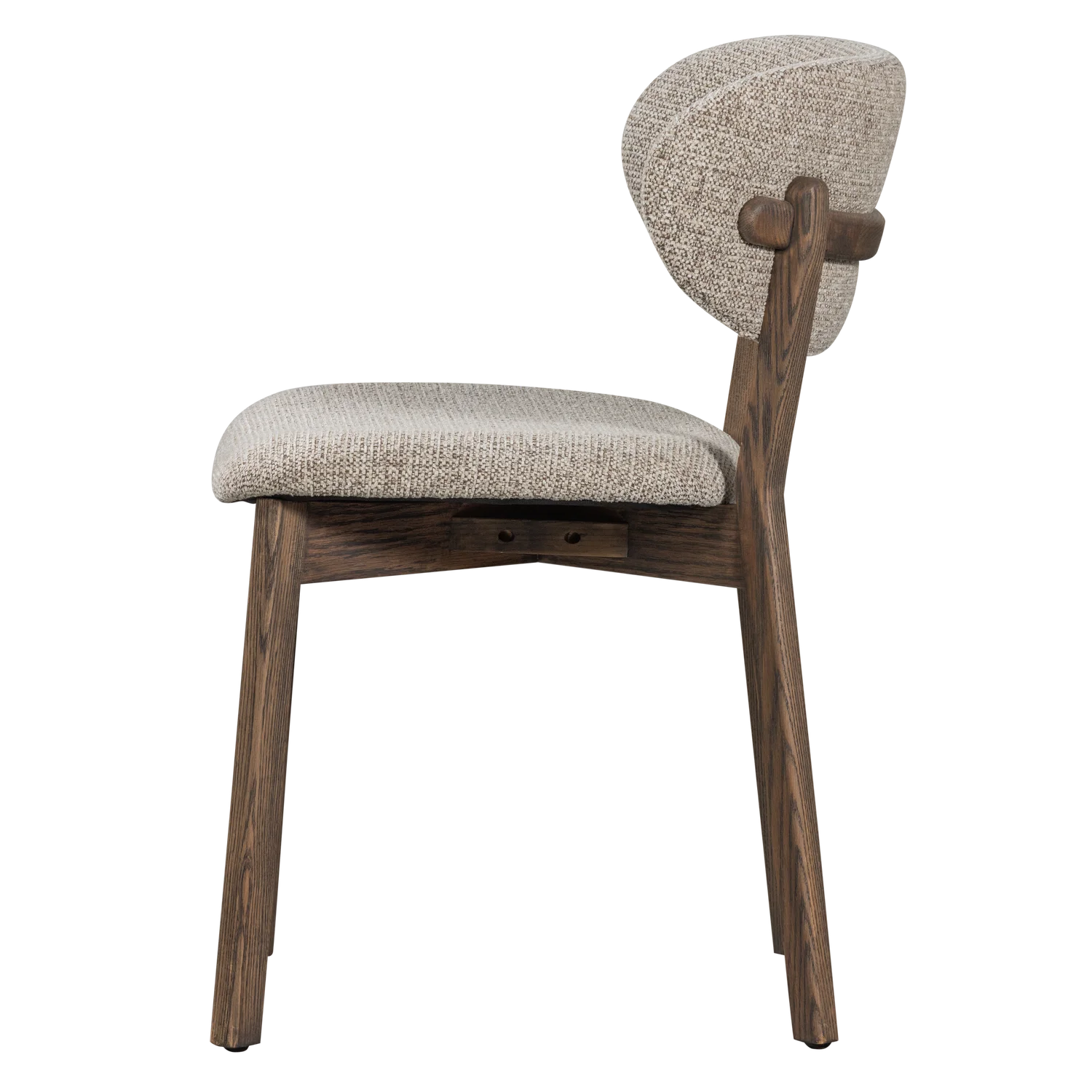 UDAR chair in gray-brown with a dark brown wooden base