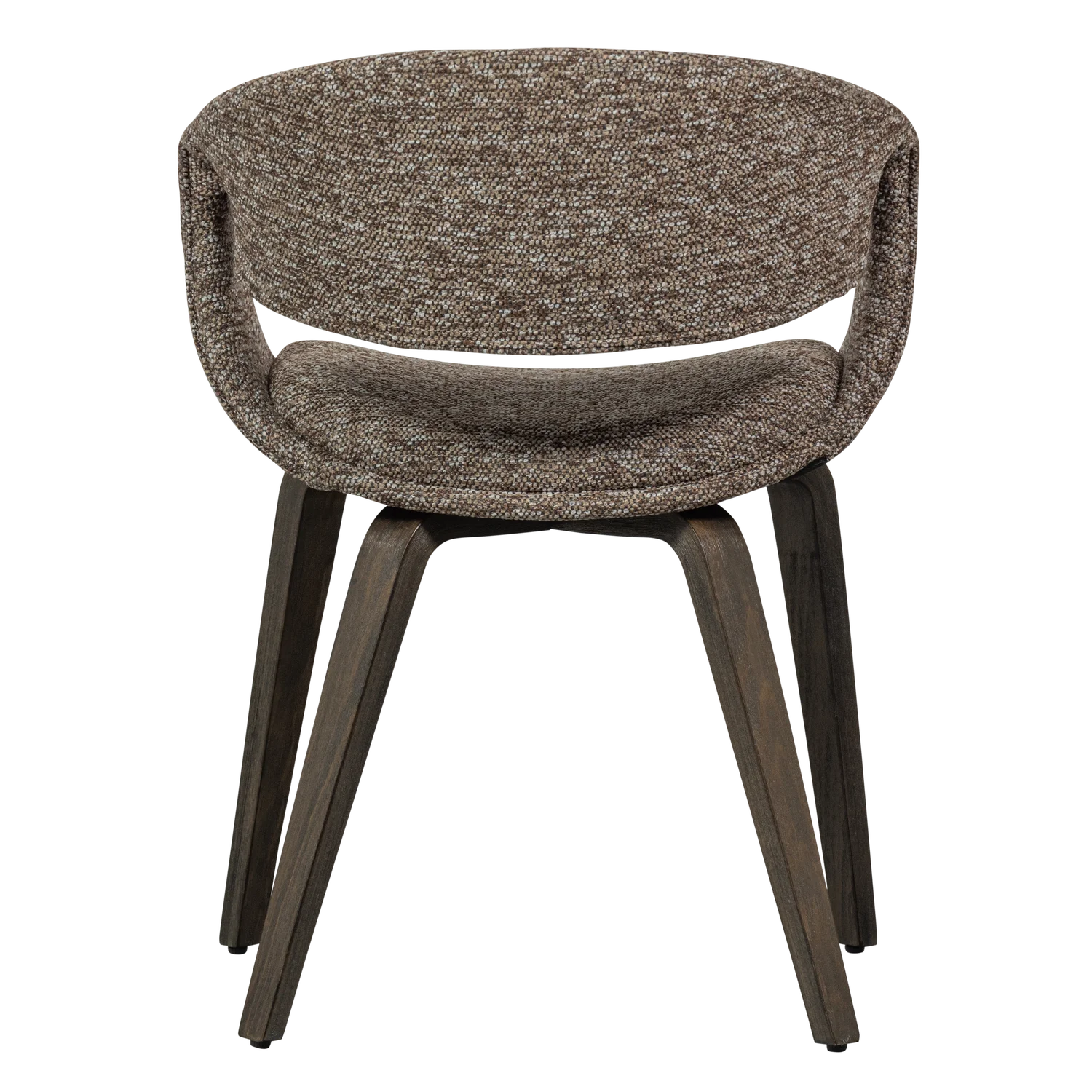 YOSSI Armchair in Brown with Dark Brown Wooden Base