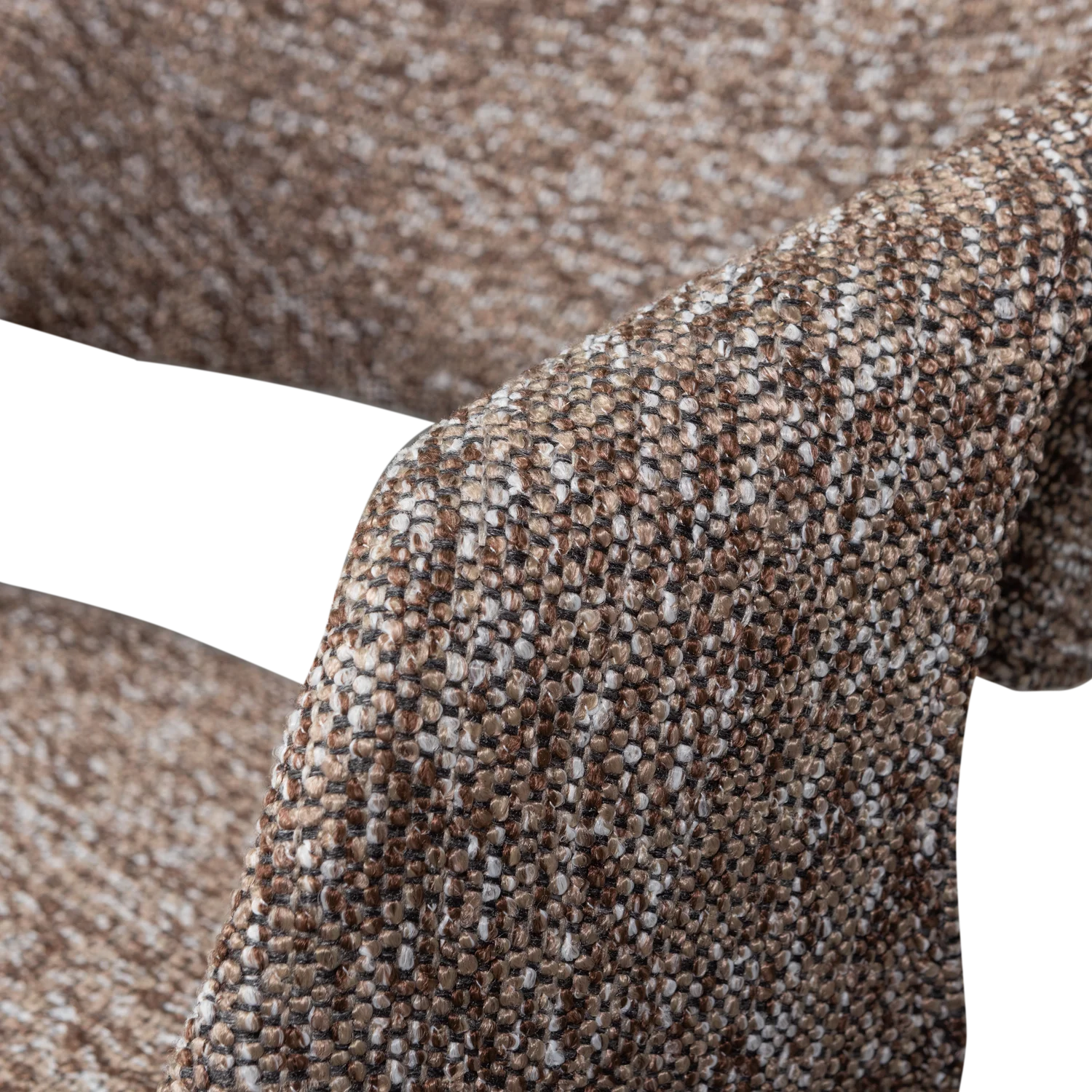 YOSSI Armchair in Brown with Dark Brown Wooden Base