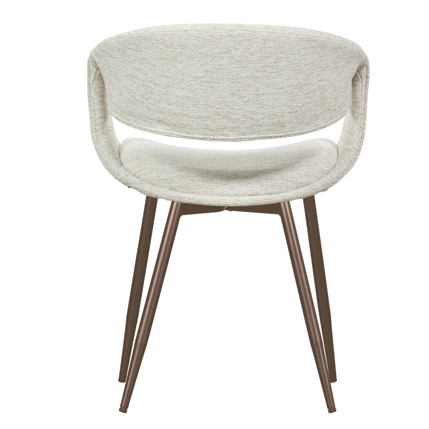 YOSSI Armchair in White with Brown Metal Base