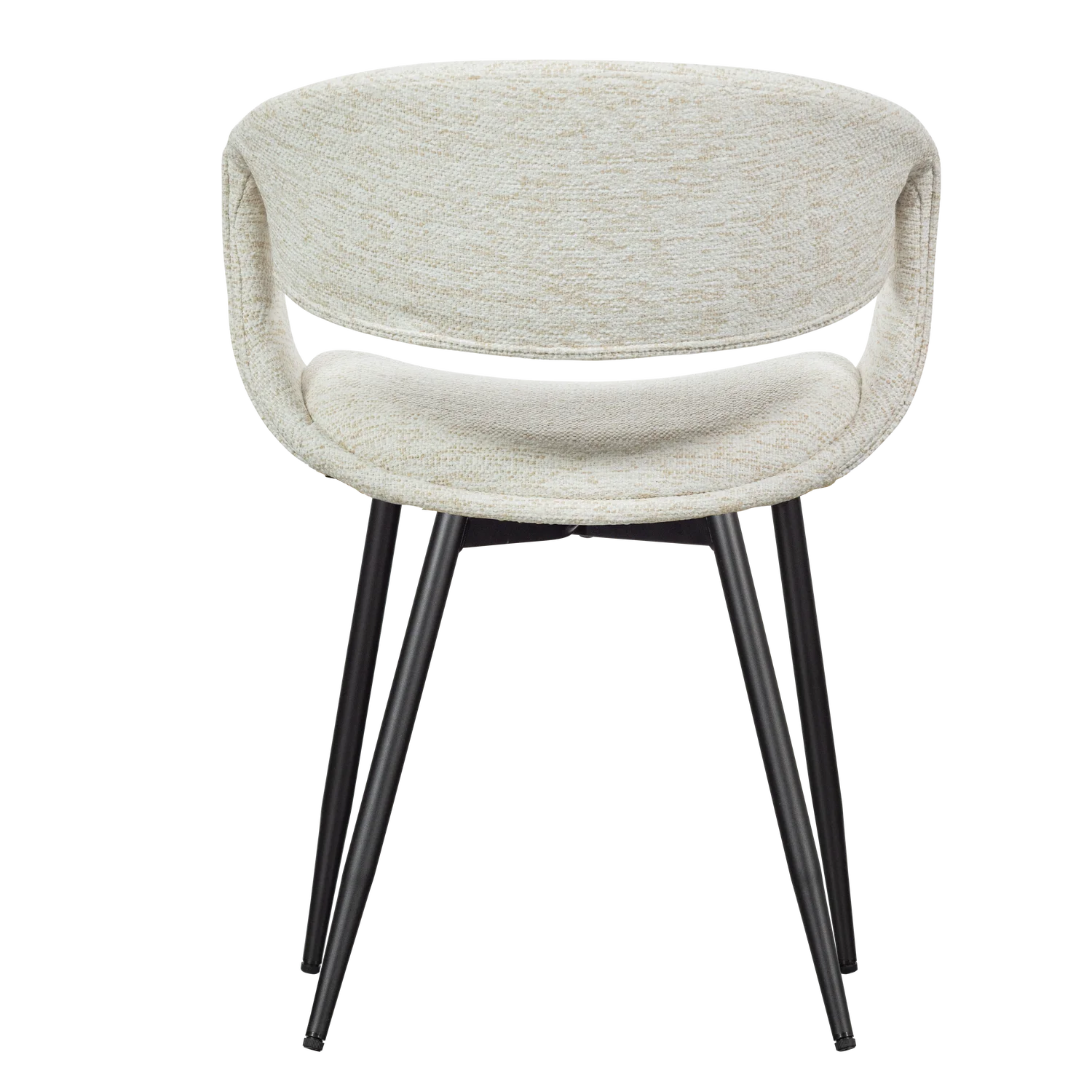 YOSSI Cream Armchair with Black Metal Base