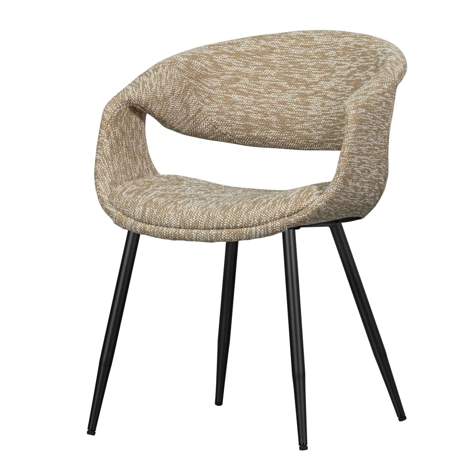 YOSSI Armchair beige with black metal base