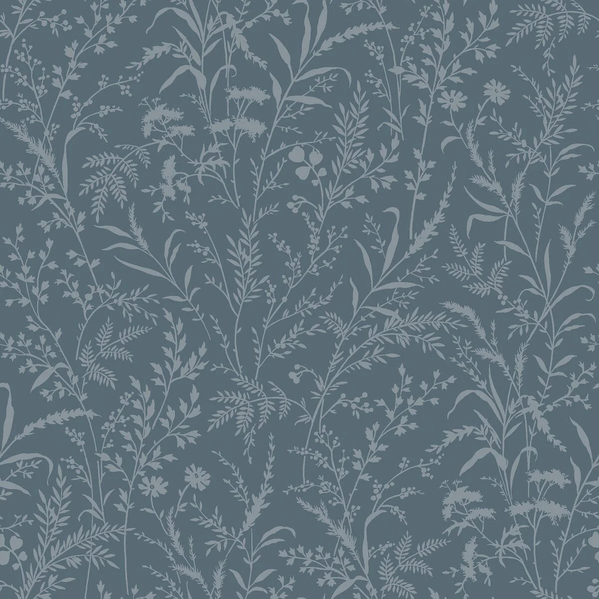 Non-woven paper wallpaper with a floral pattern FLORIAN blue