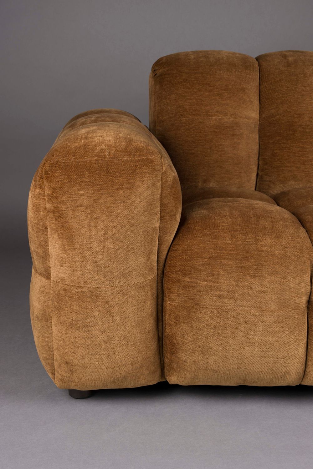 HACKMAN Modular Sofa - Left-End Element in Cognac Velvet