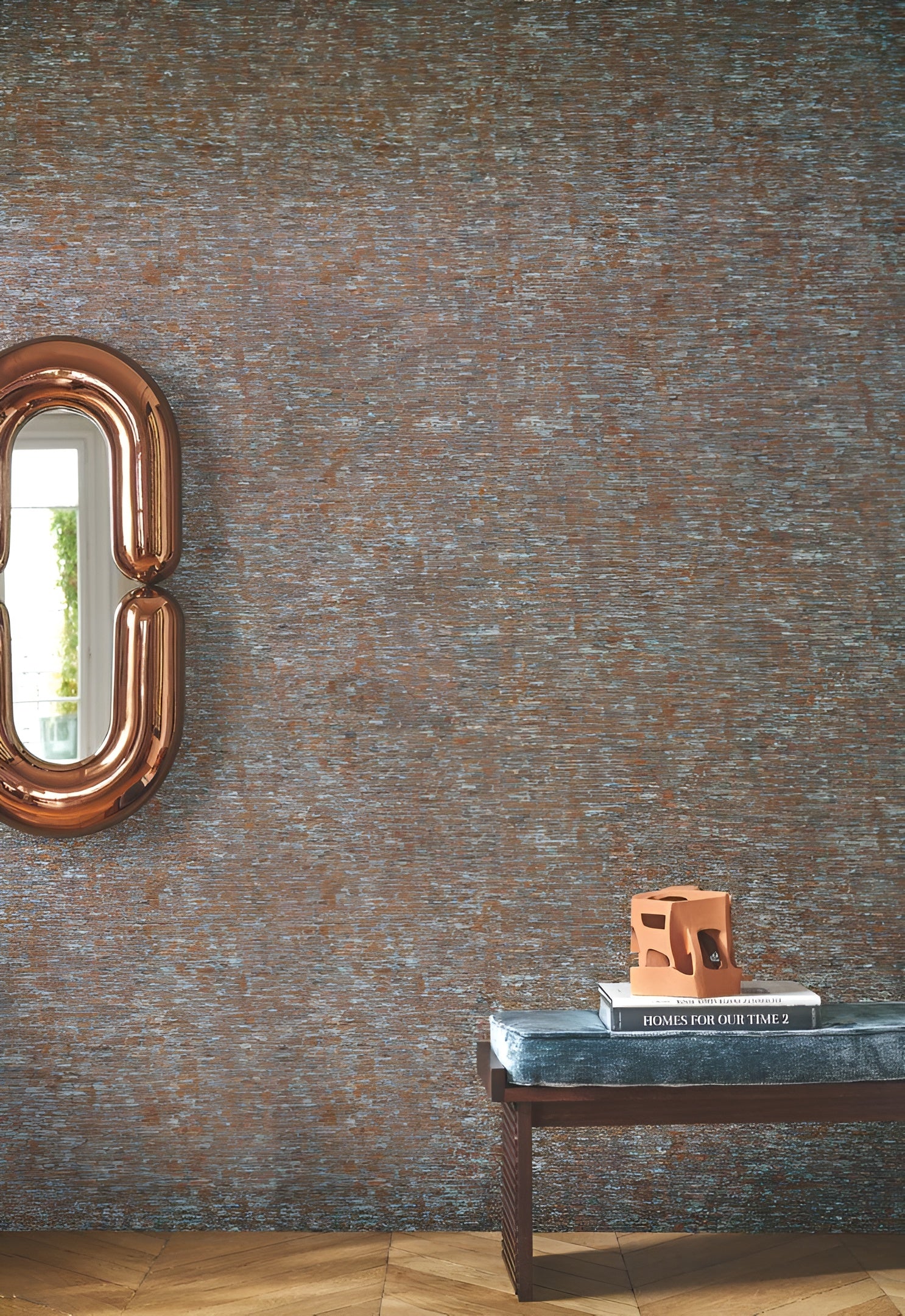 Textile structural wallpaper ARTOIS - PIERRE BLEUE blue