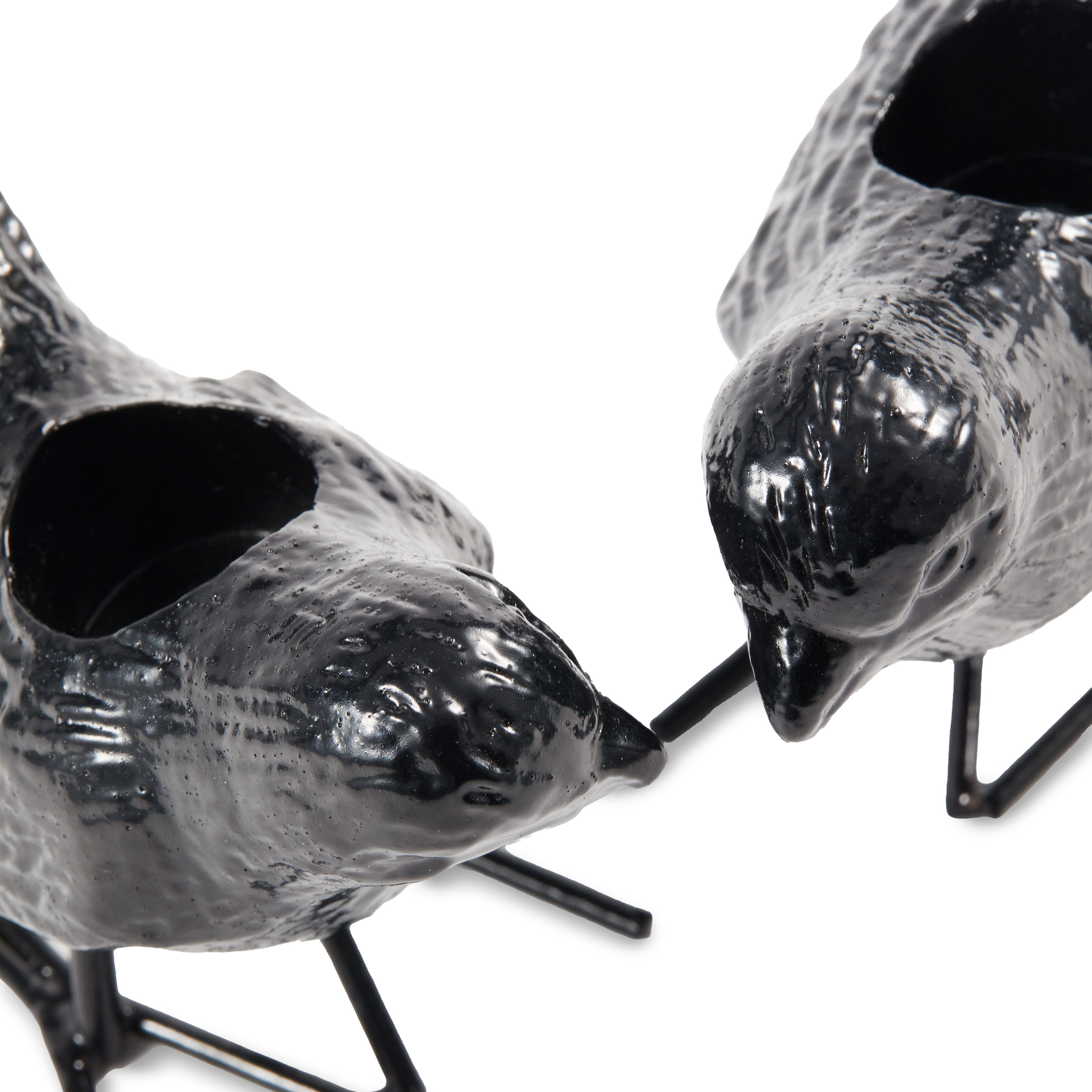 FLOCK OF BIRDS Candle Holders Black