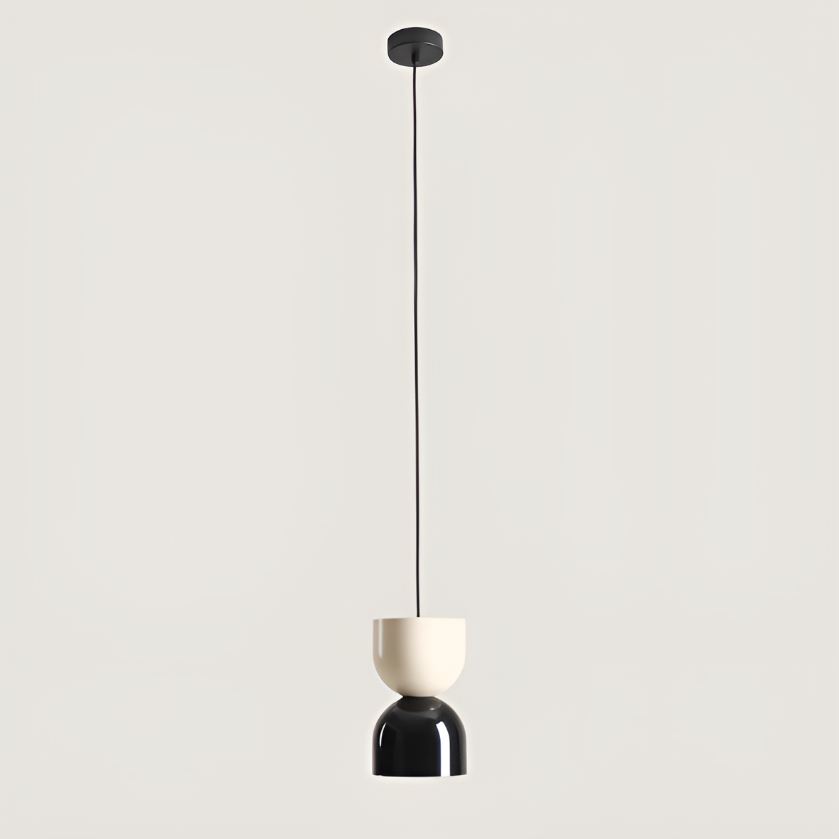 Lui cream hanging lamp with black