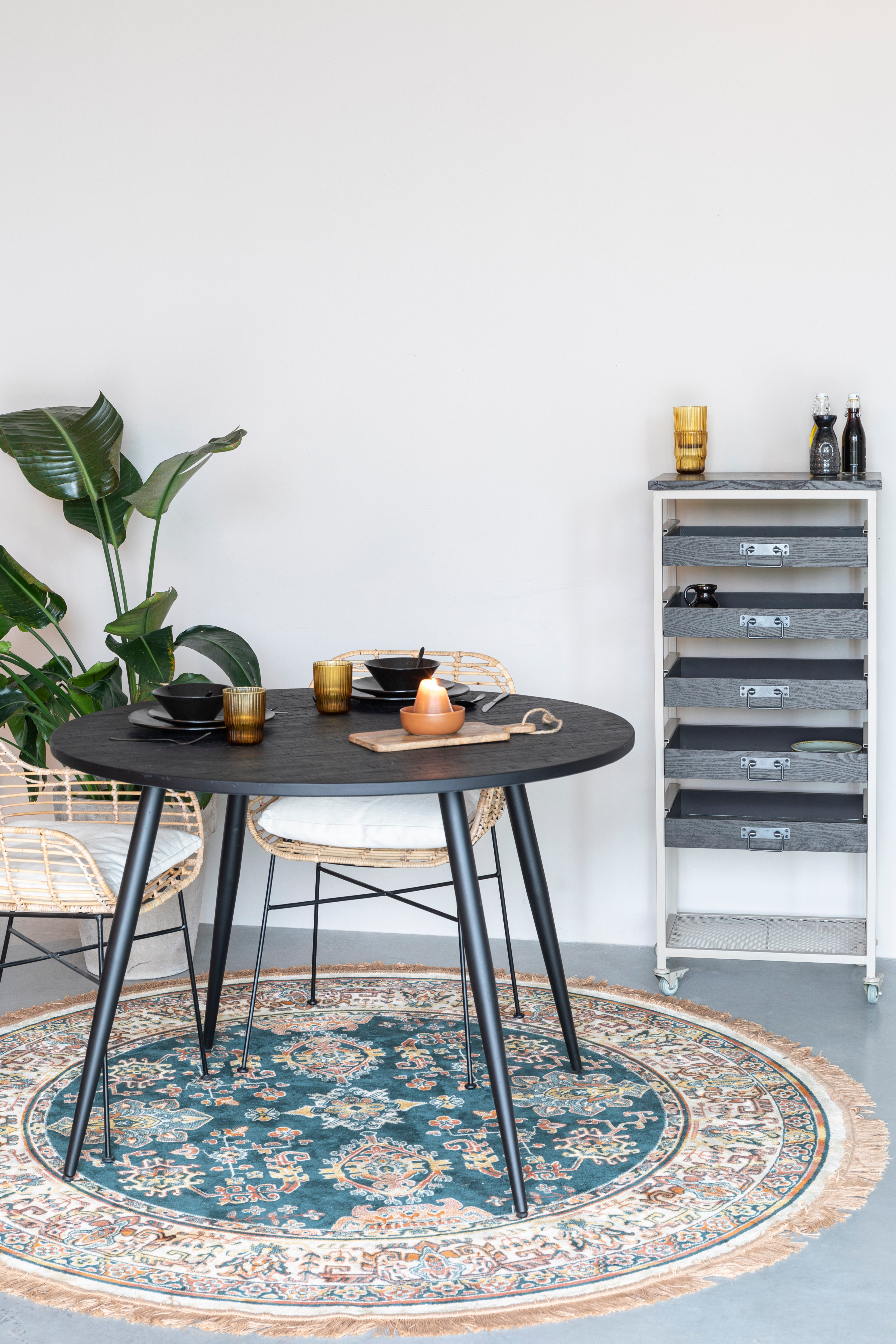 Regalschrank im Loft-Stil auf Rollen BOTAN grau-beige