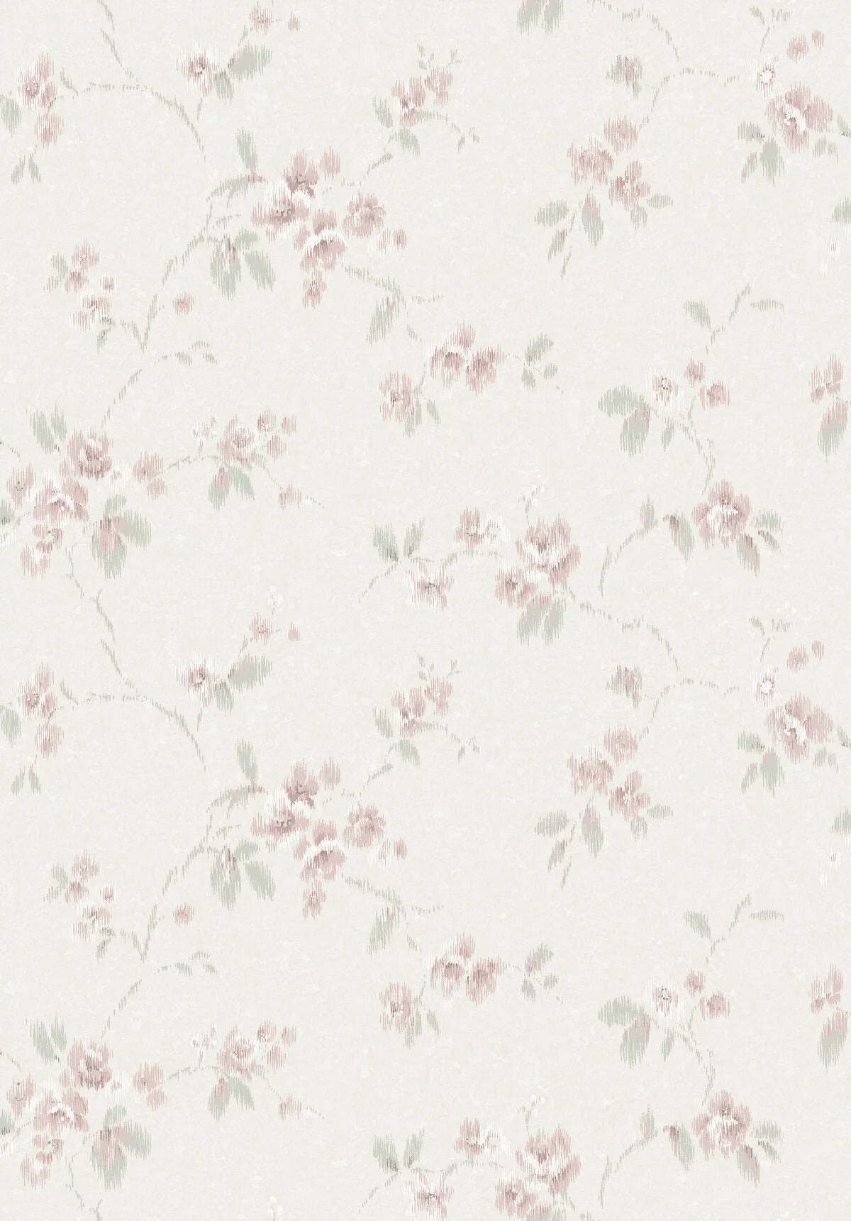 Non-woven paper wallpaper with a floral VINTAGE ROSE pattern in beige