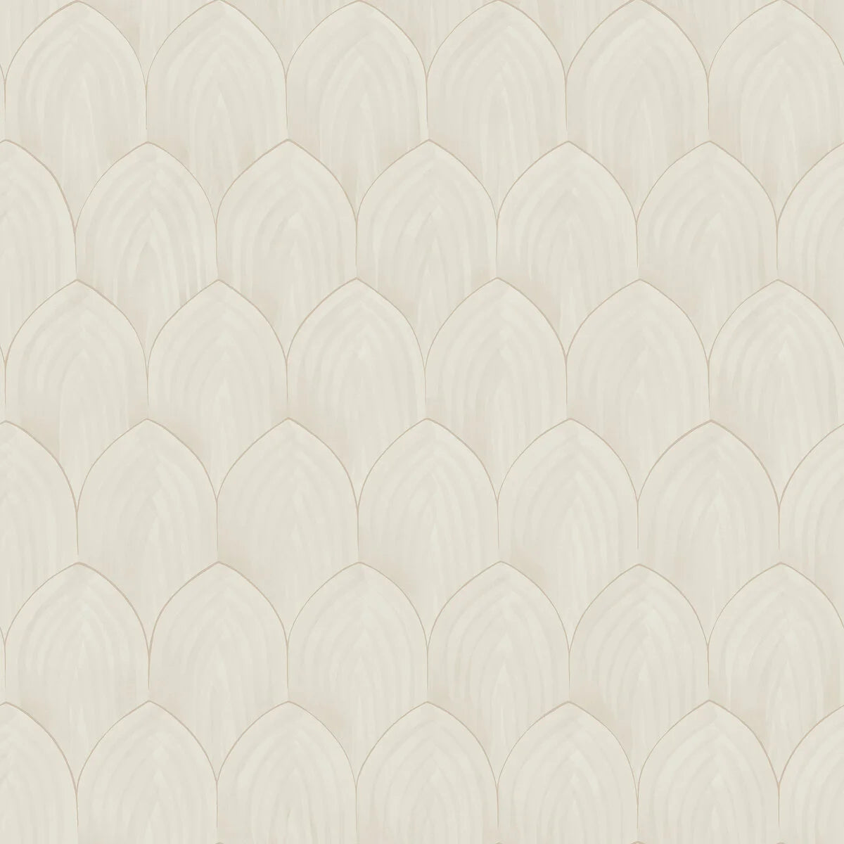 Wallpaper with a geometric pattern of arches GOLDEN ARCHES broken white