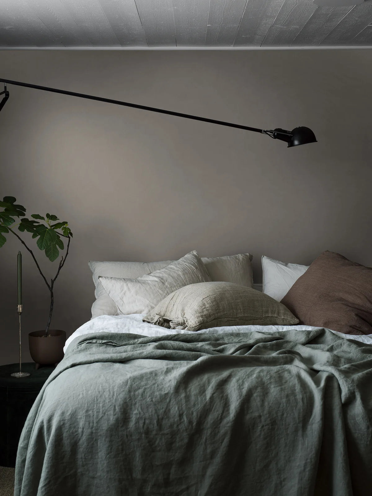 Structural wallpaper imitating linen LINEN - LINEN FIBER beige-gray