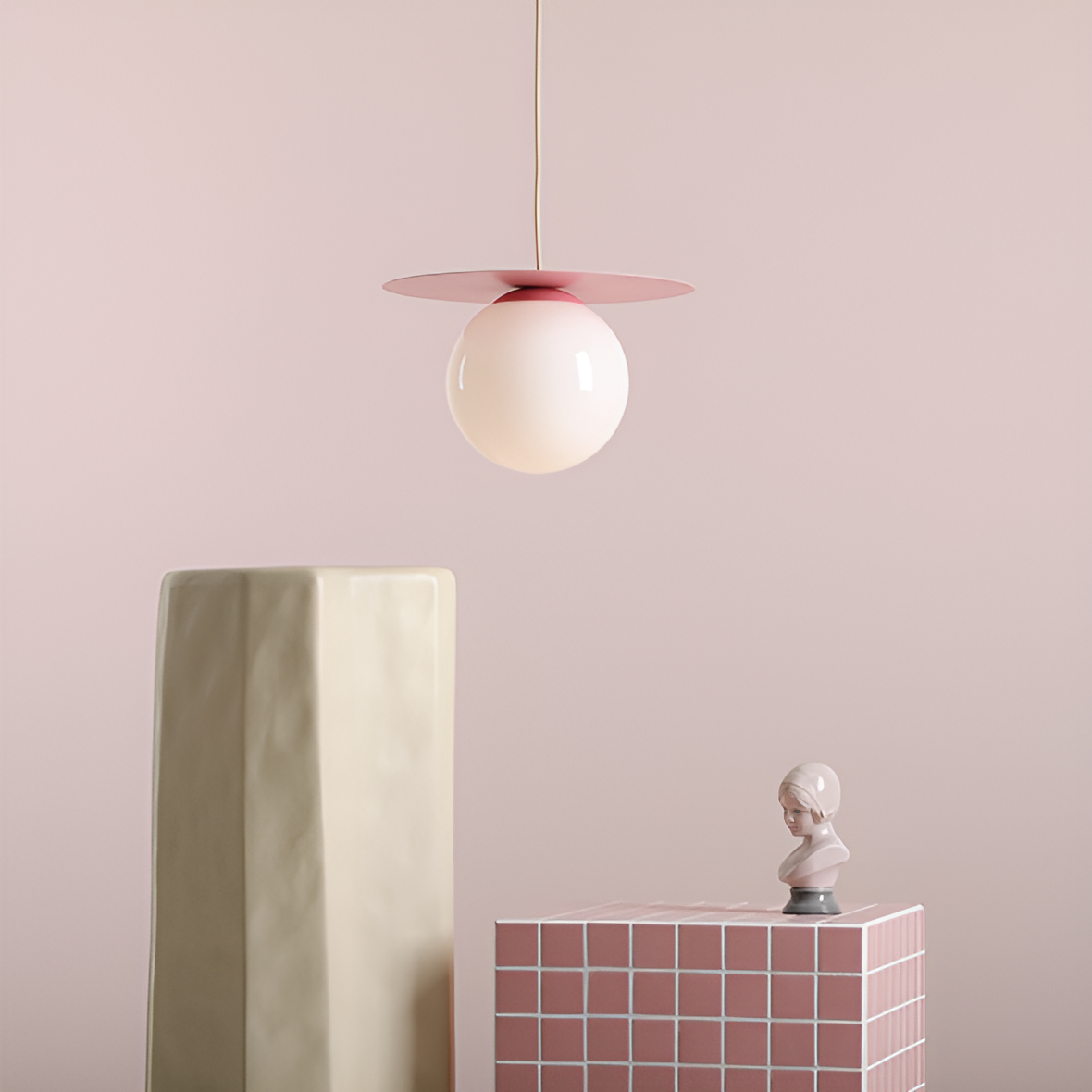 Hanging lamp Loop pink