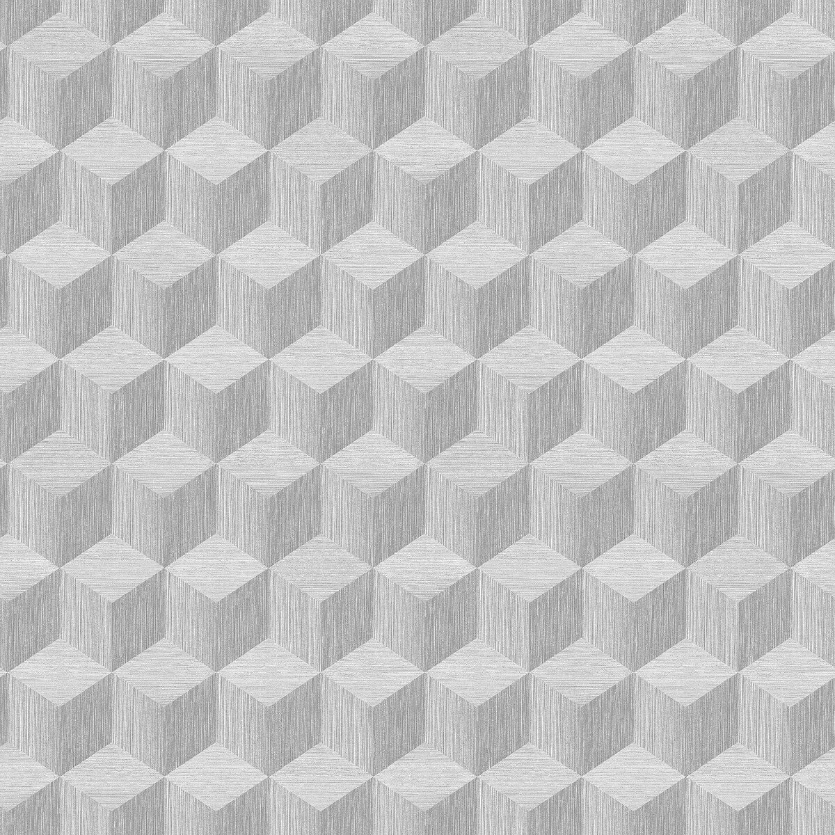 Non-woven paper wallpaper with geometric pattern CUBE gray