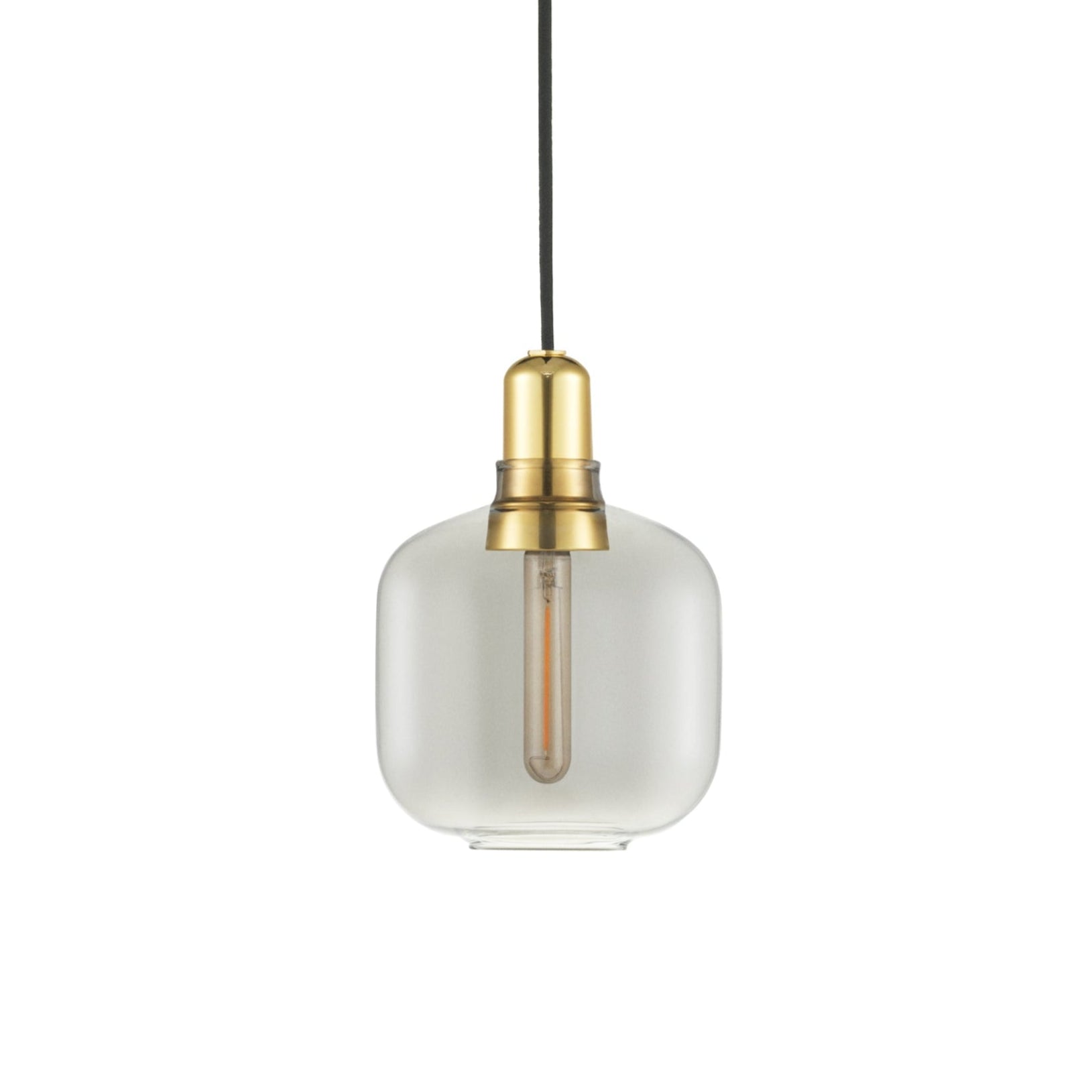 AMP Pendelleuchte Rauchglas mit Goldfinish