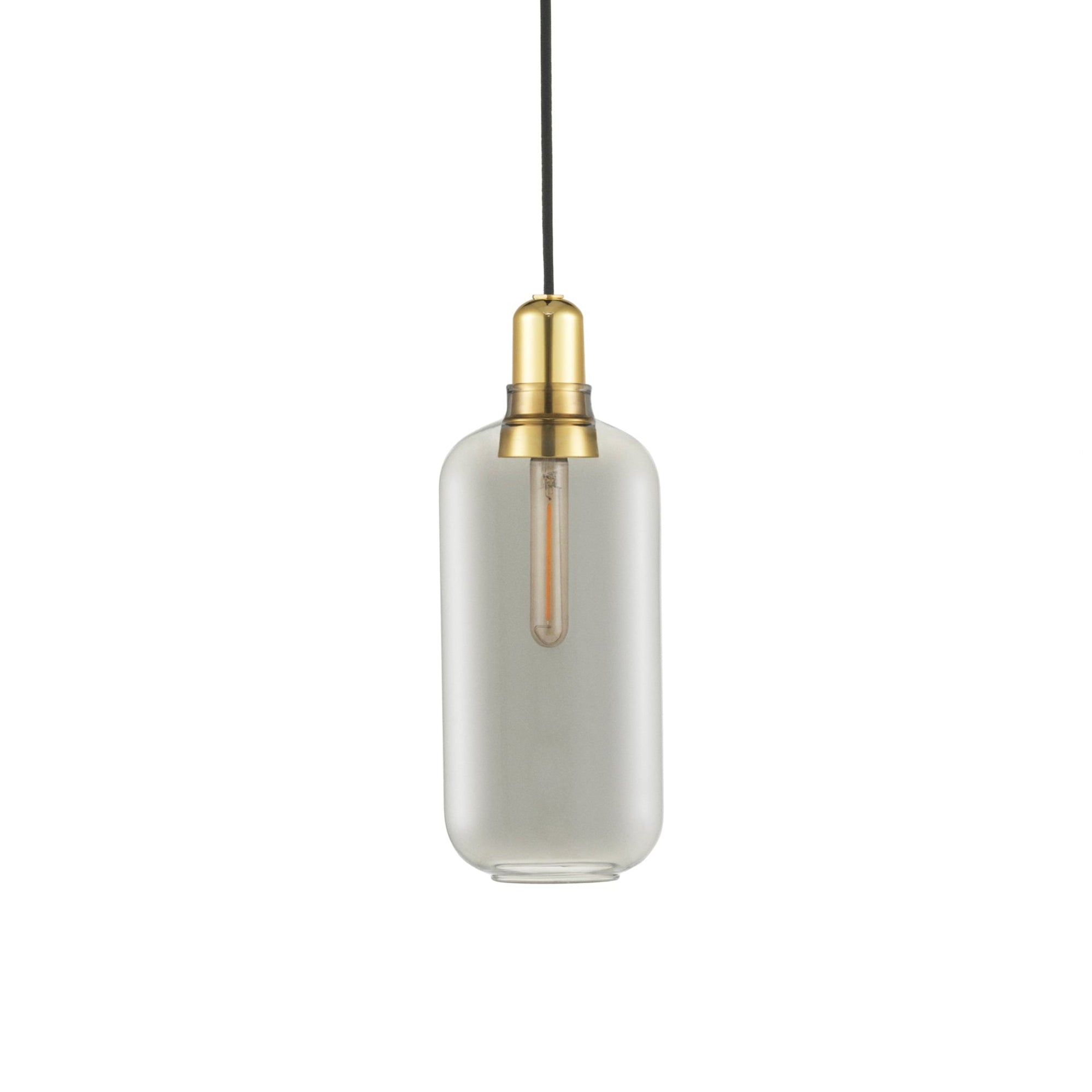 AMP LARGE Pendelleuchte, Rauchglas mit Goldfinish