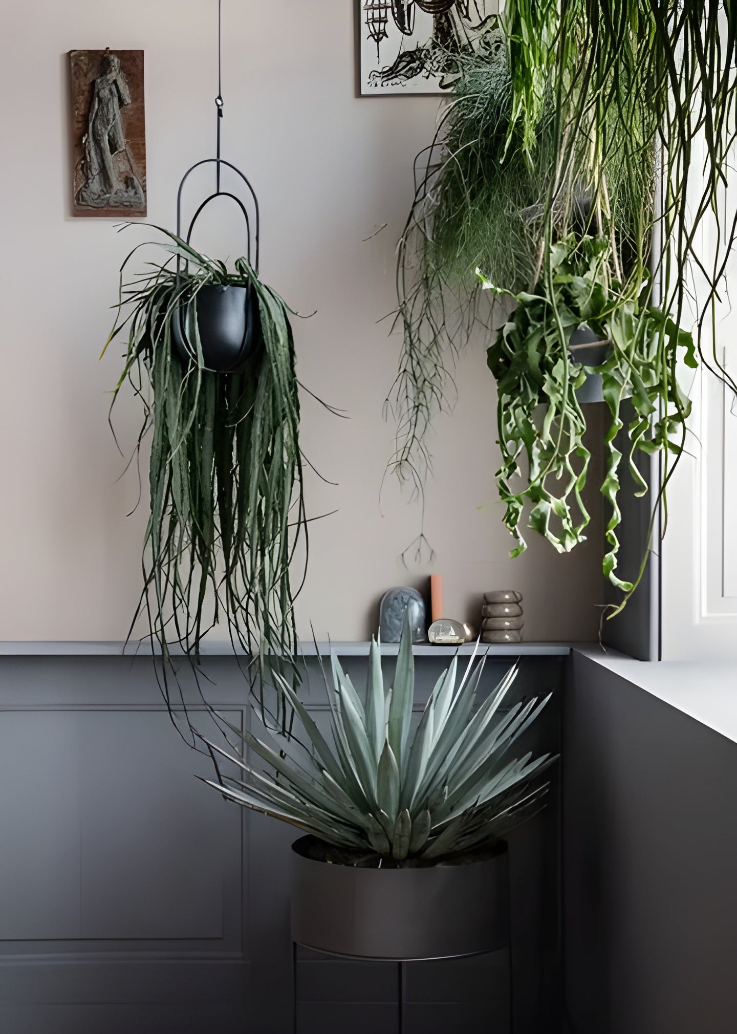 HANGING DECO POT black