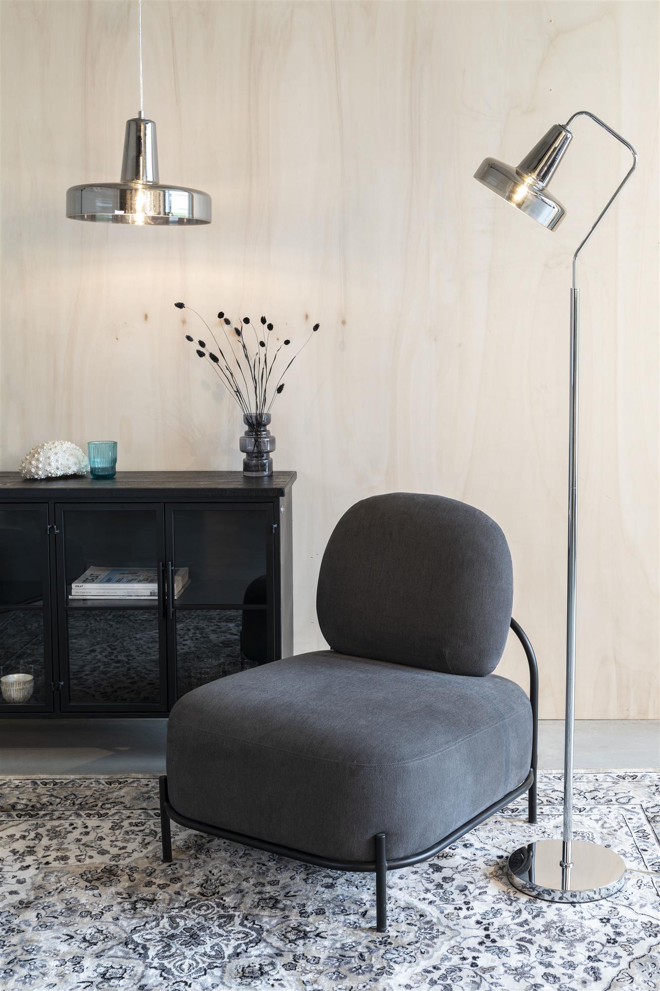 ANSHIN Floor Lamp Smoked Glass