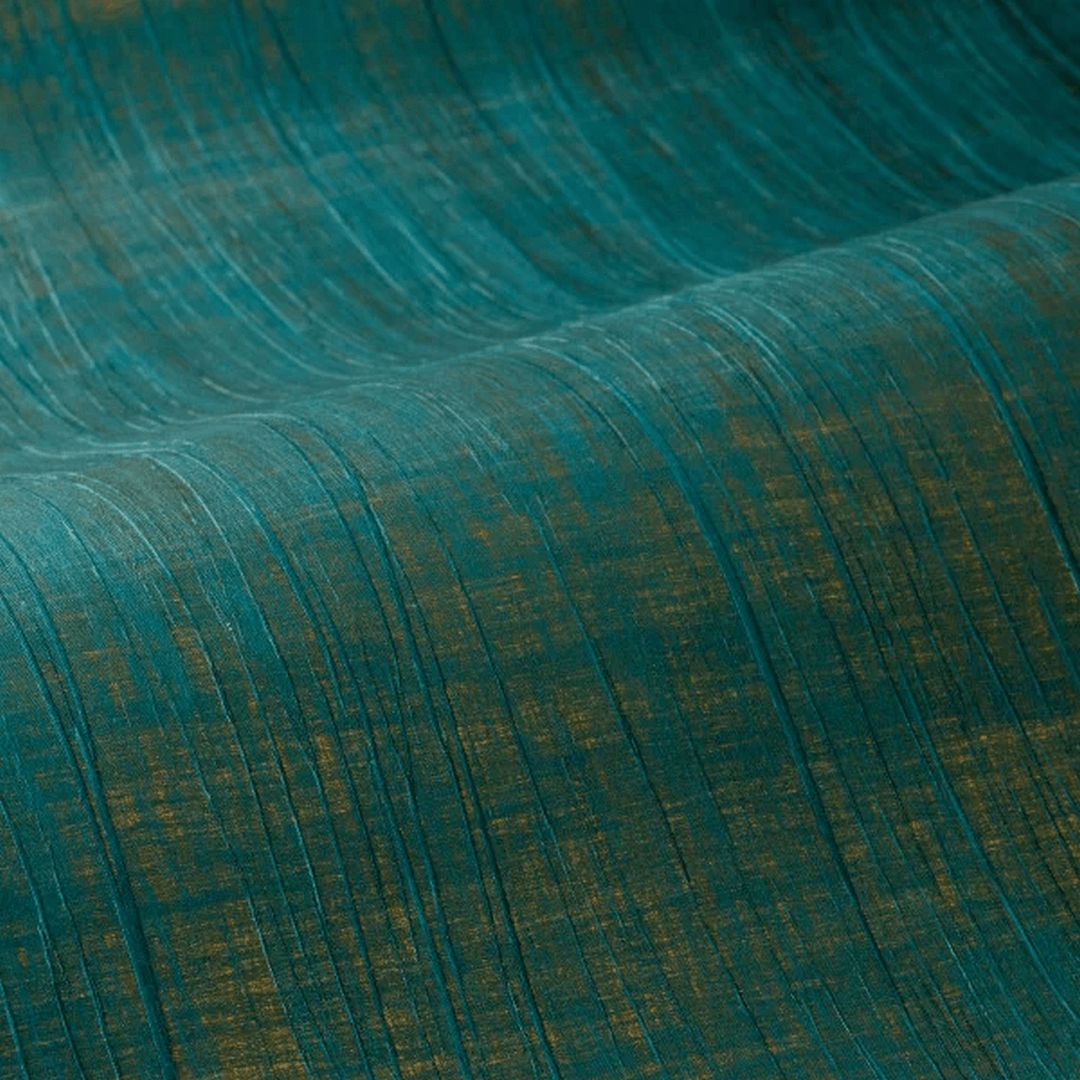 Structural pleated textile wallpaper RAI - TAPAZE blue with green