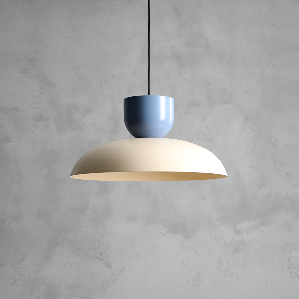 Hängelampe ELLA creme mit blau