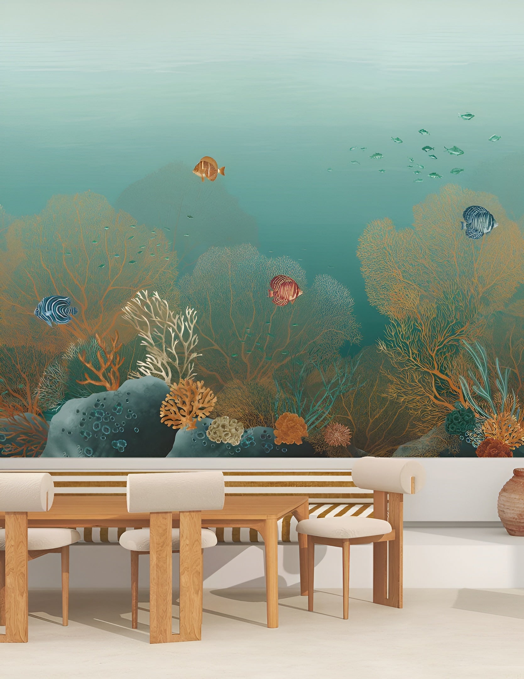 Mural with a marine motif POLYNESIE - CARAÏBE/MULTICO green-blue