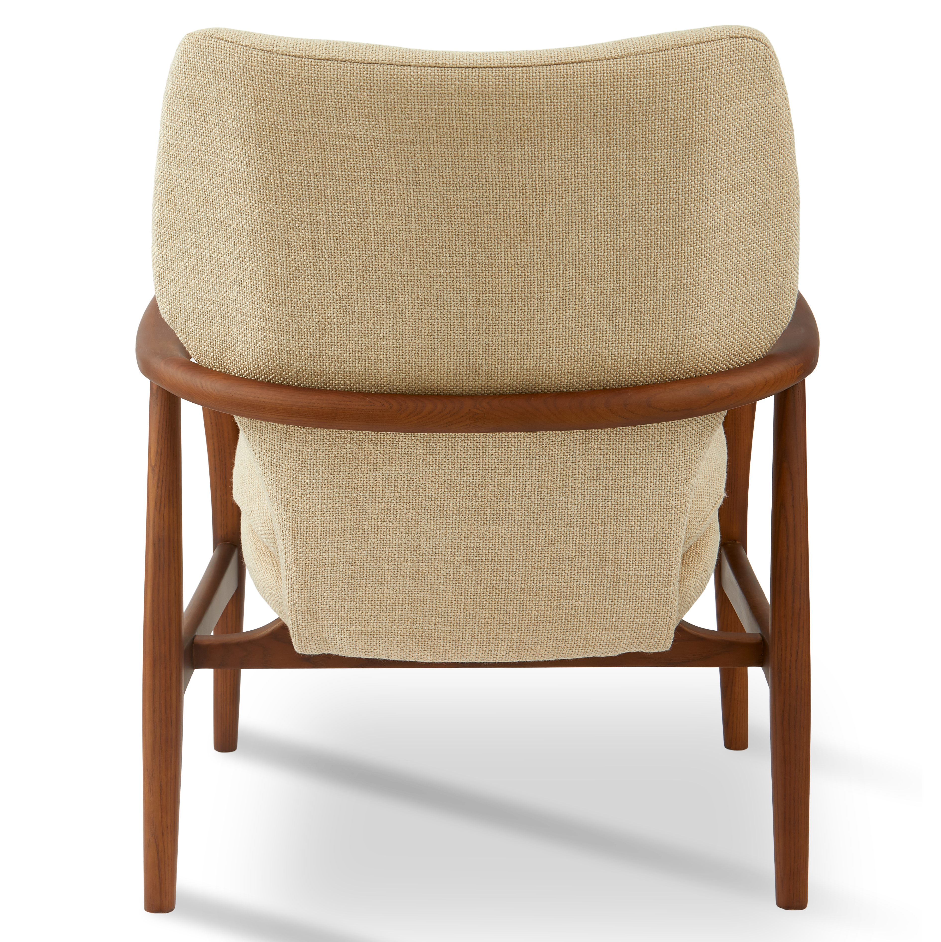 Beige PEGGY Armchair with Wooden Base