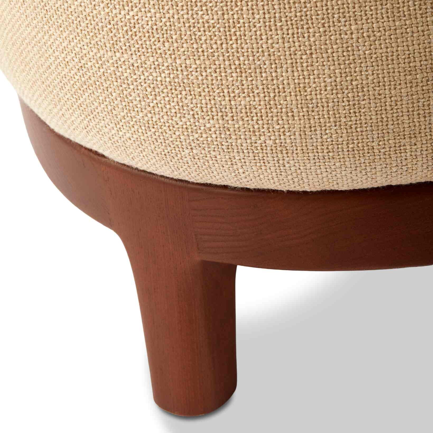 FIZZ Armchair in Beige with Wooden Base