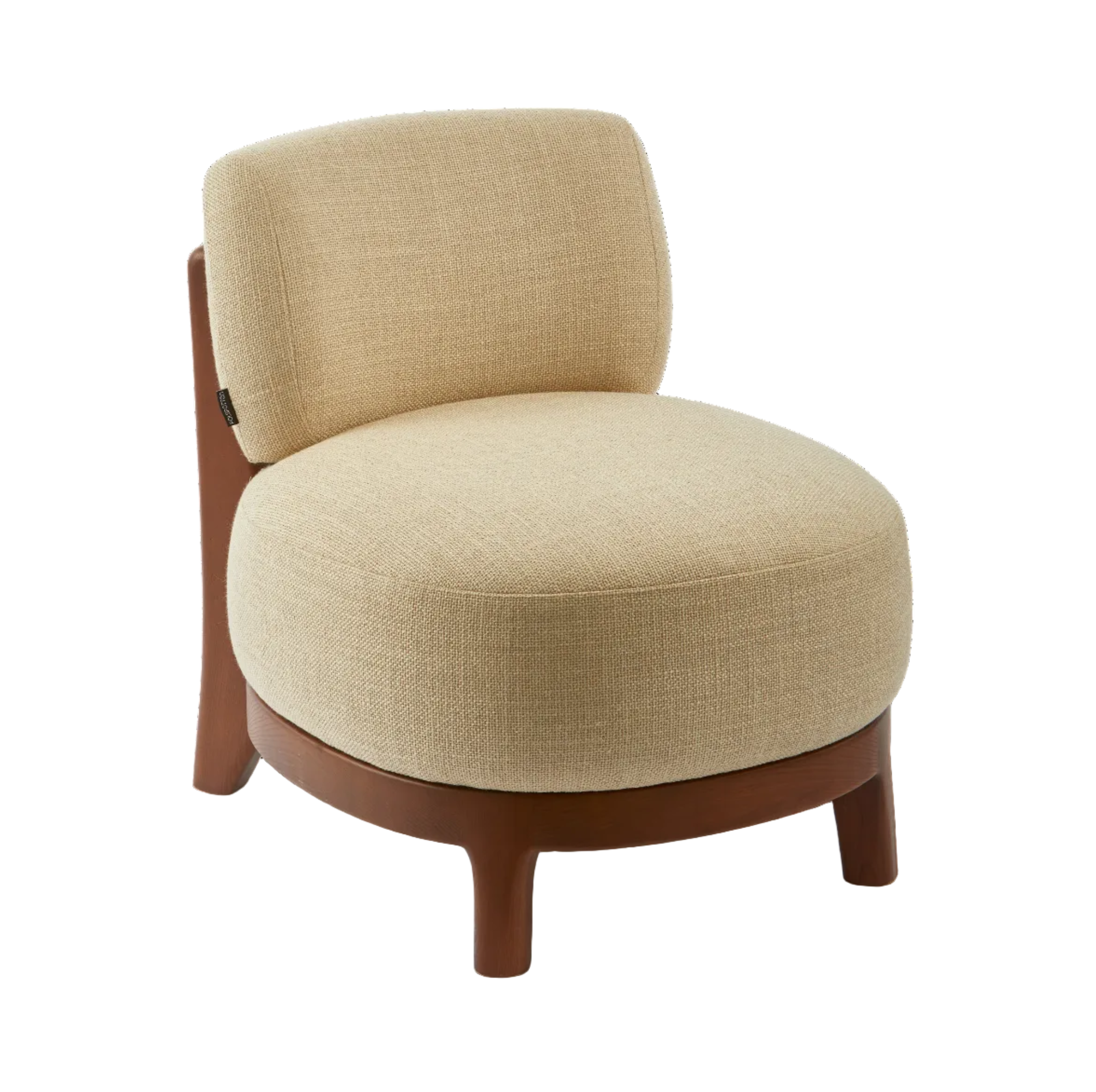 FIZZ Armchair in Beige with Wooden Base