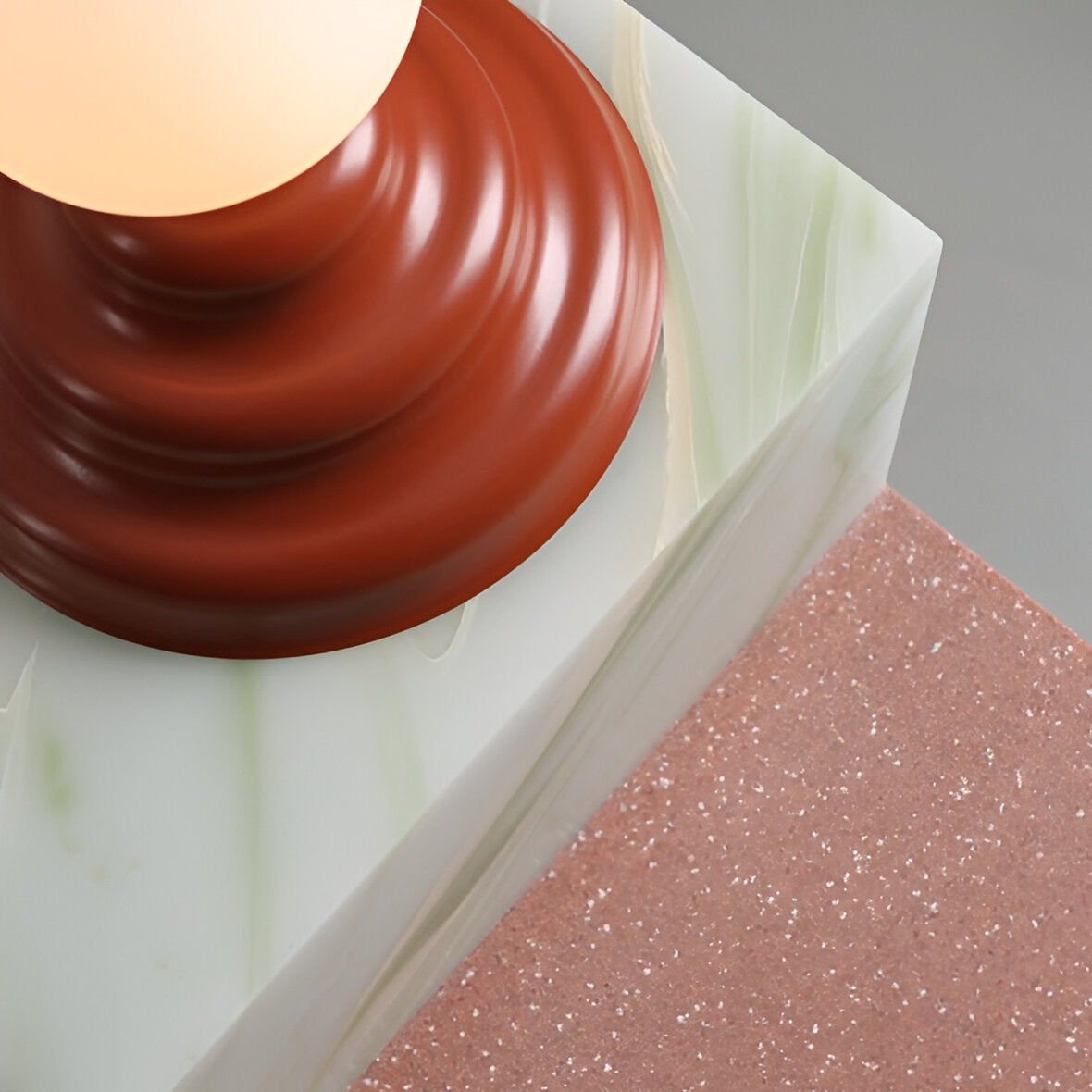 Tischleuchte mit Glasschirm FALA brick