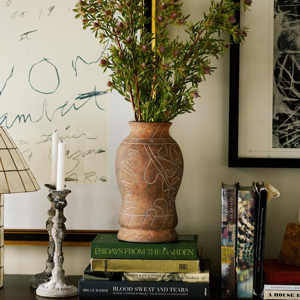 Vase FRIDA braune Keramik