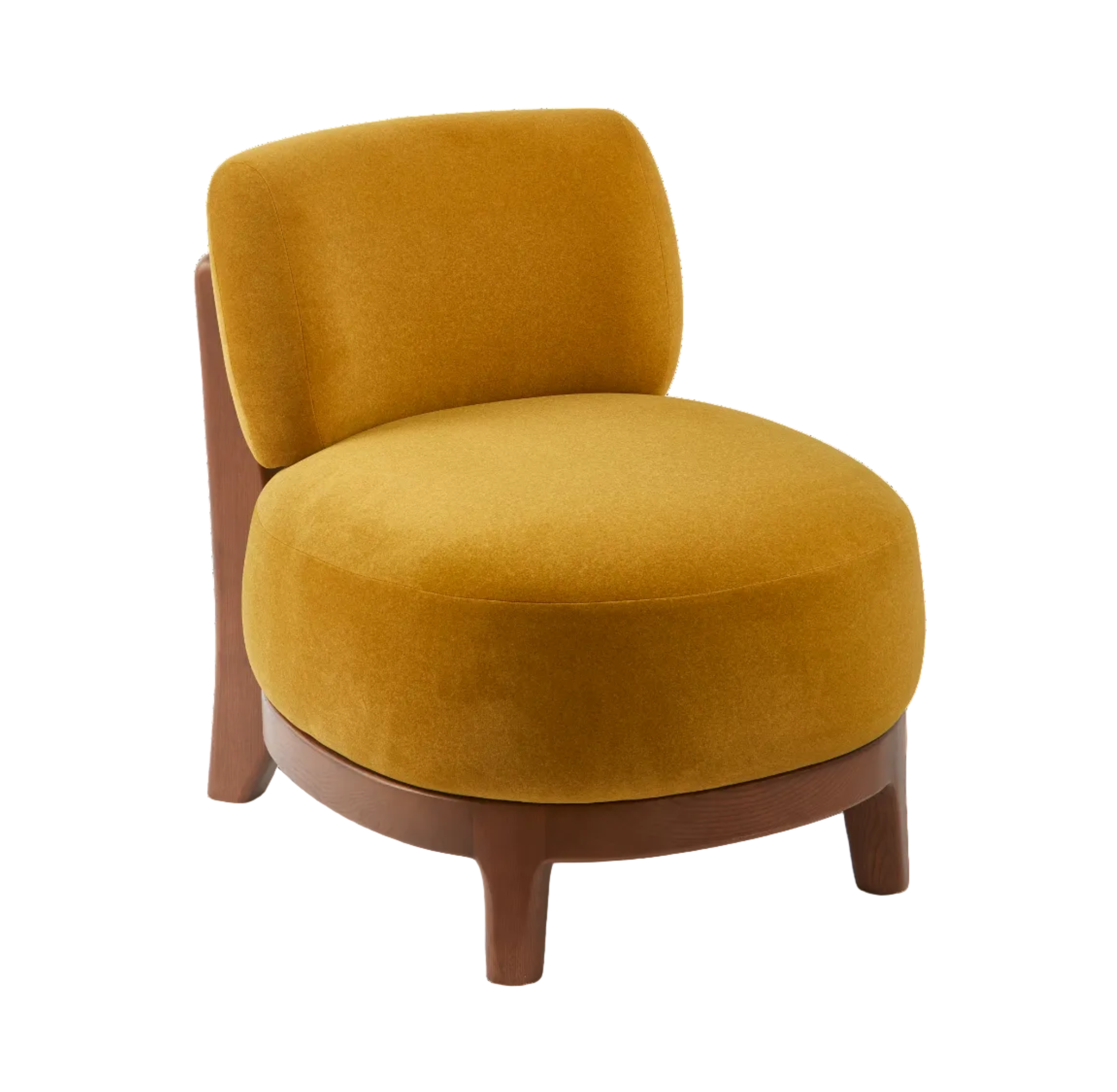 FIZZ mustard armchair with wooden base