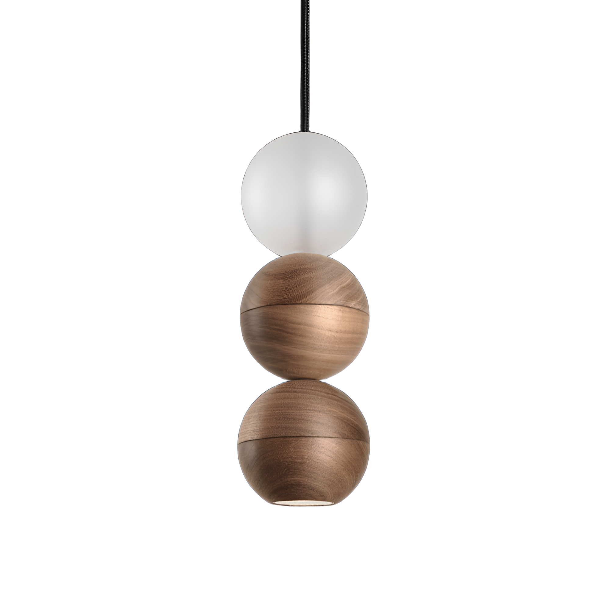 WOODOO GLASS Pendelleuchte aus massivem Walnussholz