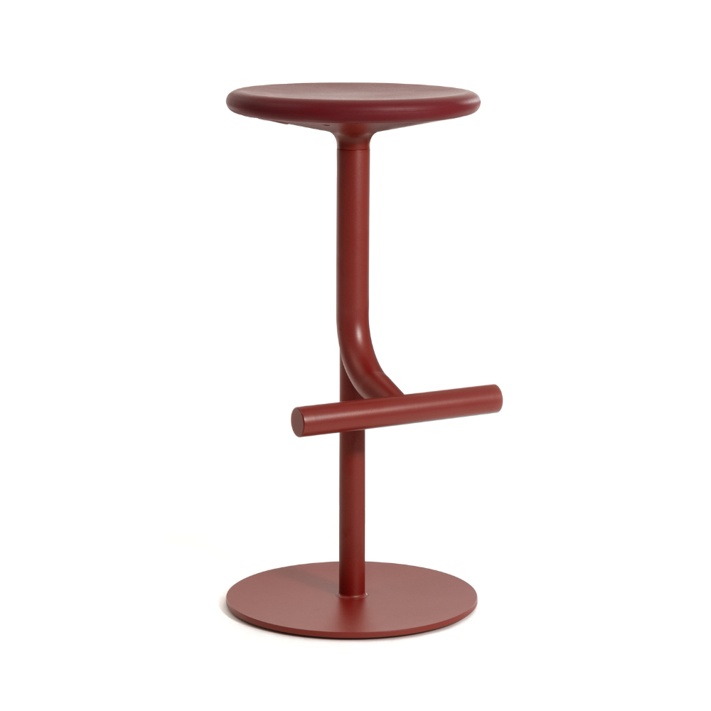 Burgundy swivel stool TIBU