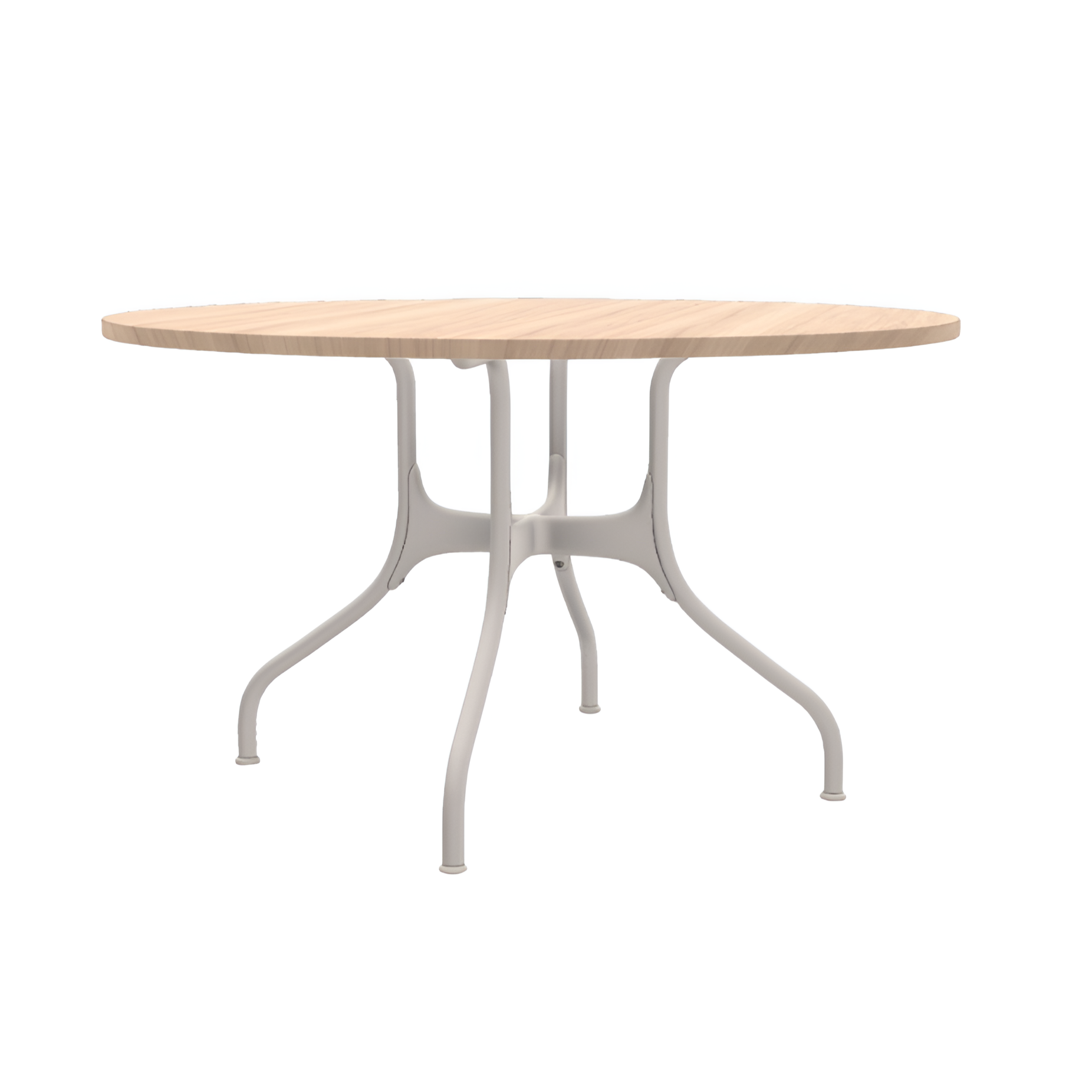 Round table MILA with a white steel base