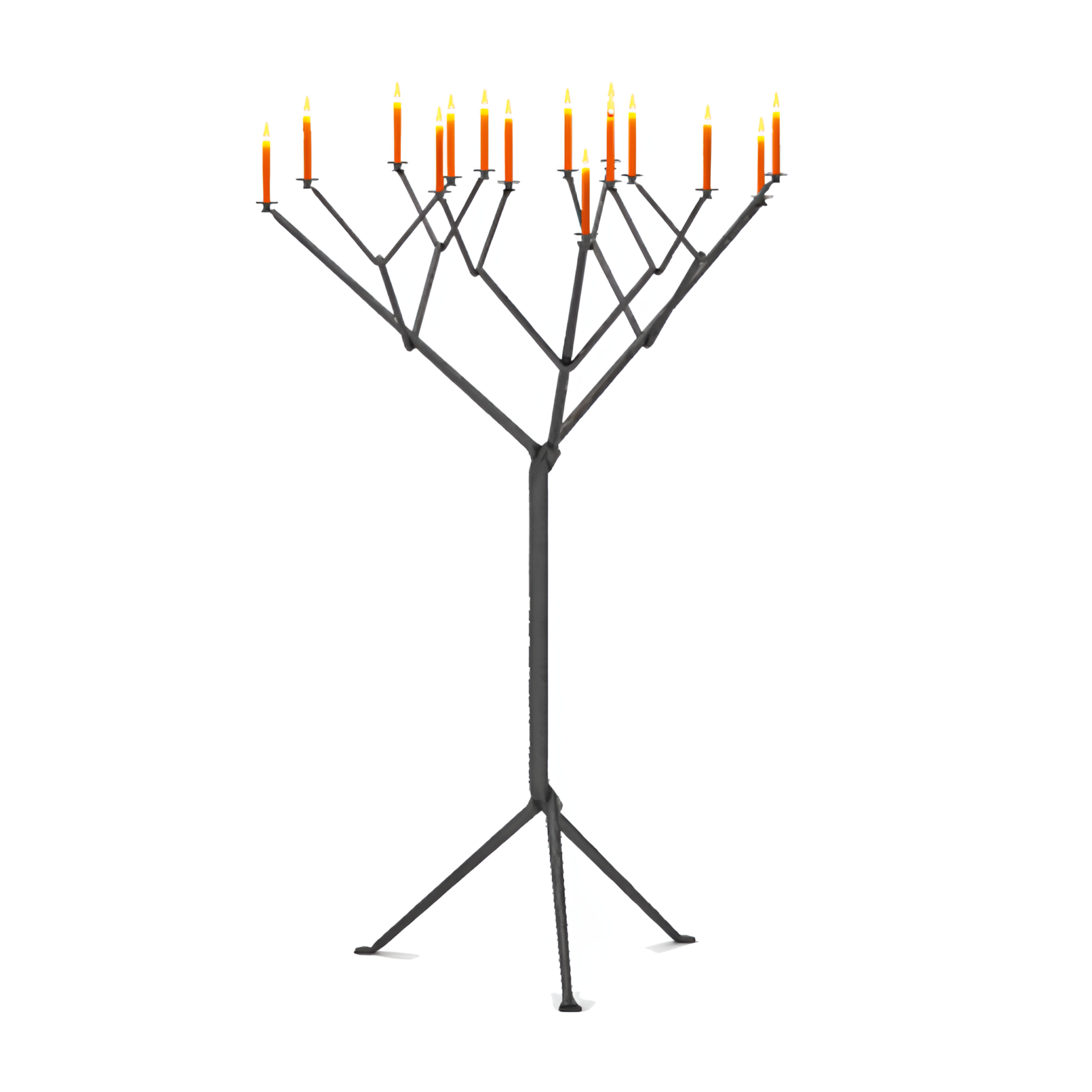 OFFICINA anthracite multi-armed floor candlestick