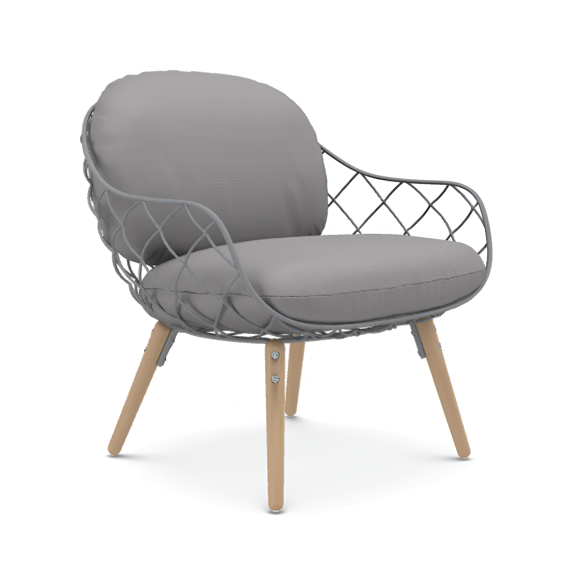 PIÑA grauer Sessel mit Eschengestell
