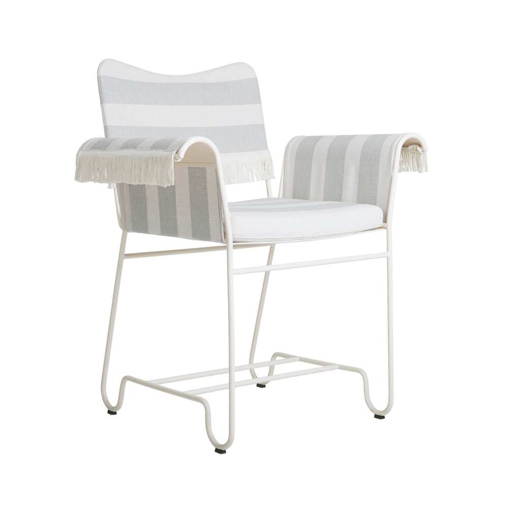 TROPIQUE garden chair gray with a white steel base