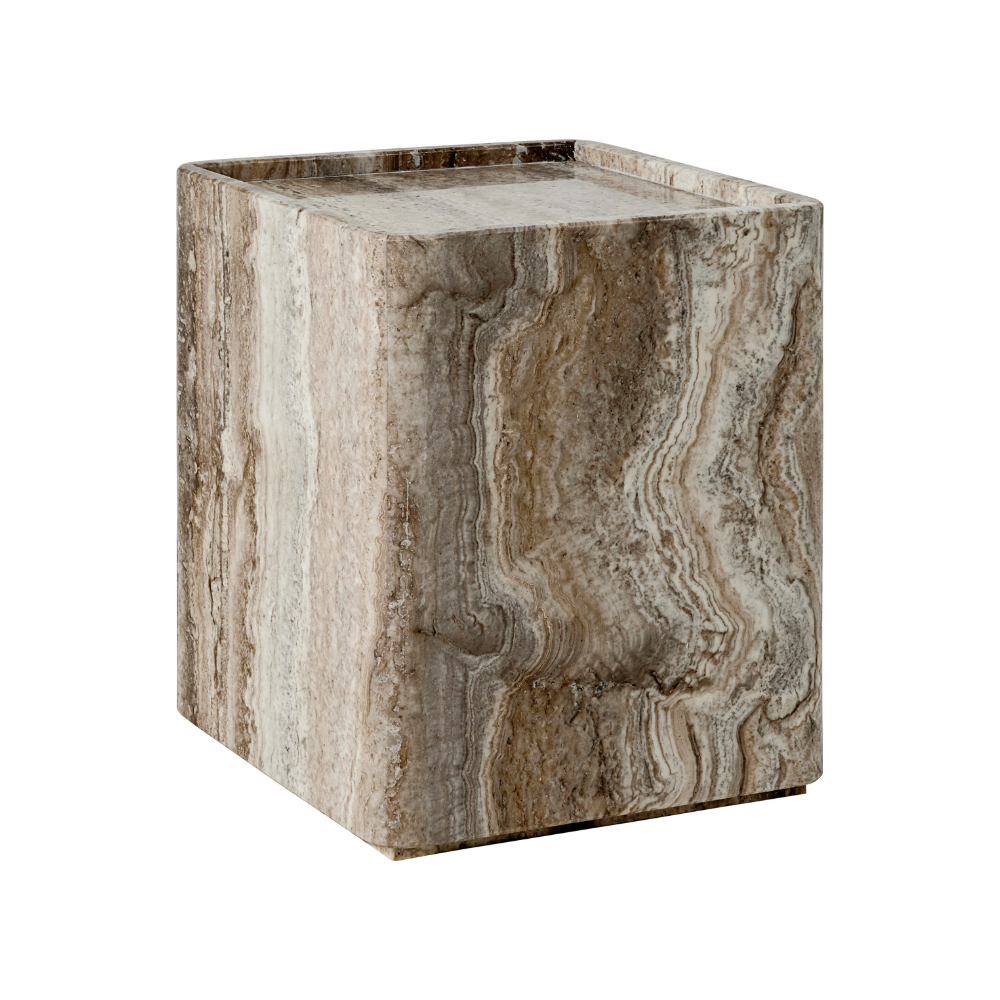 PIETRA gray travertine side table