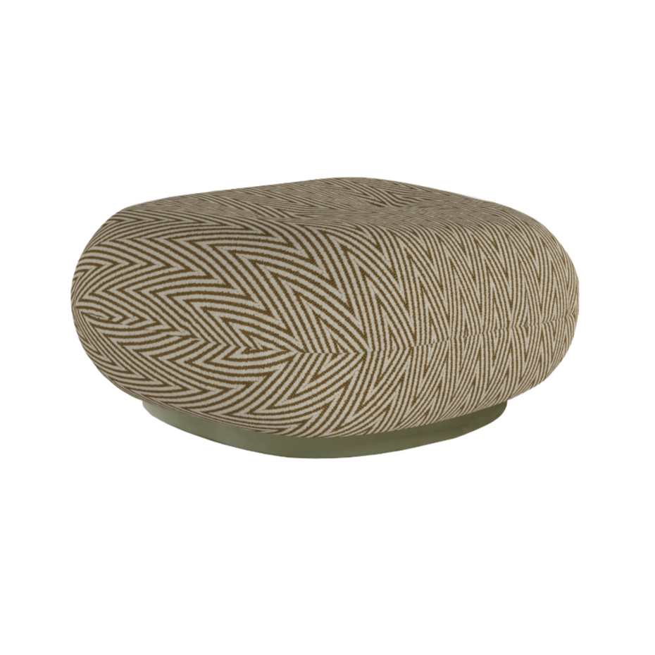Outdoor pouf PACHA upholstered with a gold base