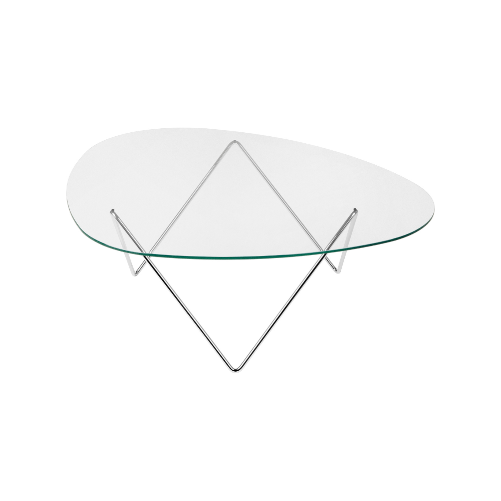 PEDRERA coffee table glass with chrome base