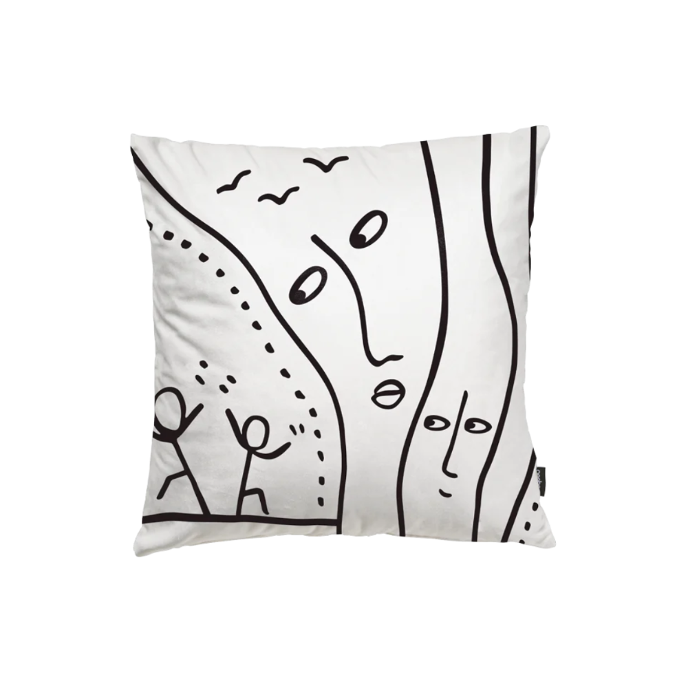 Double-sided Cushion SILENT SHADOWS black and white