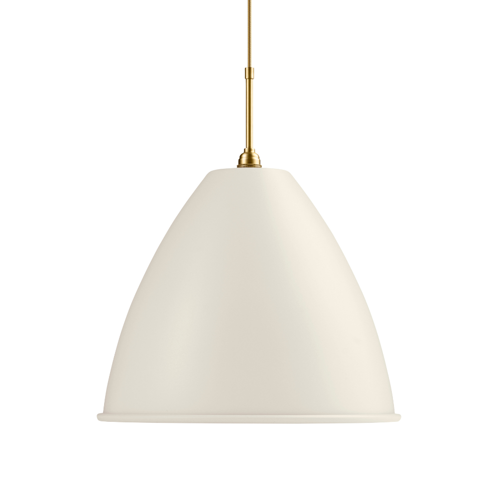 Pendelleuchte BESTLITE BL9 Messing mit cremefarbenem Schirm