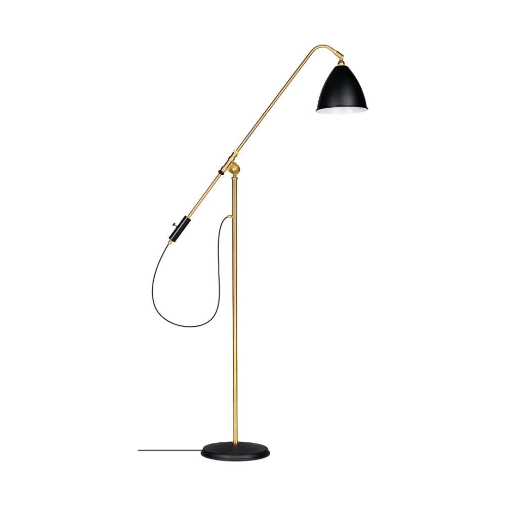 Stehlampe BESTLITE BL4 Messing mit schwarzem Schirm
