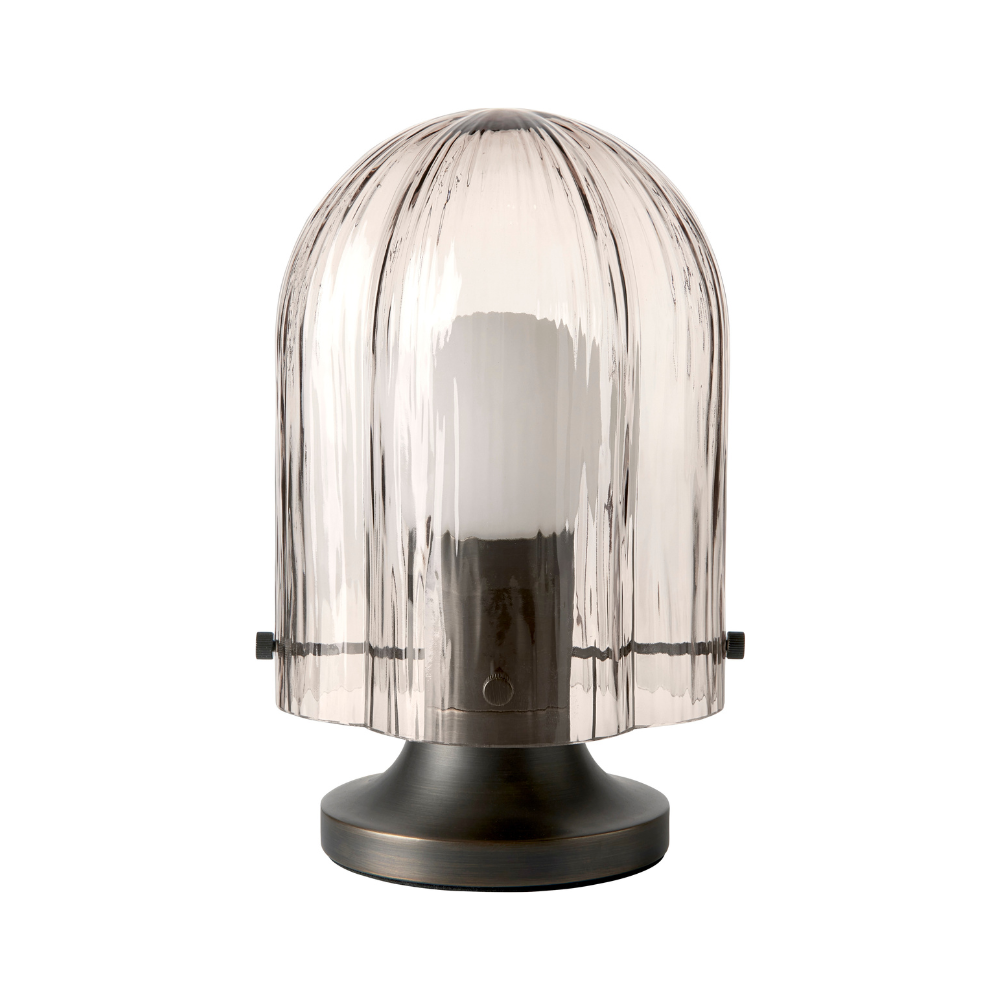 Tischlampe SEINE rauchiges Glas