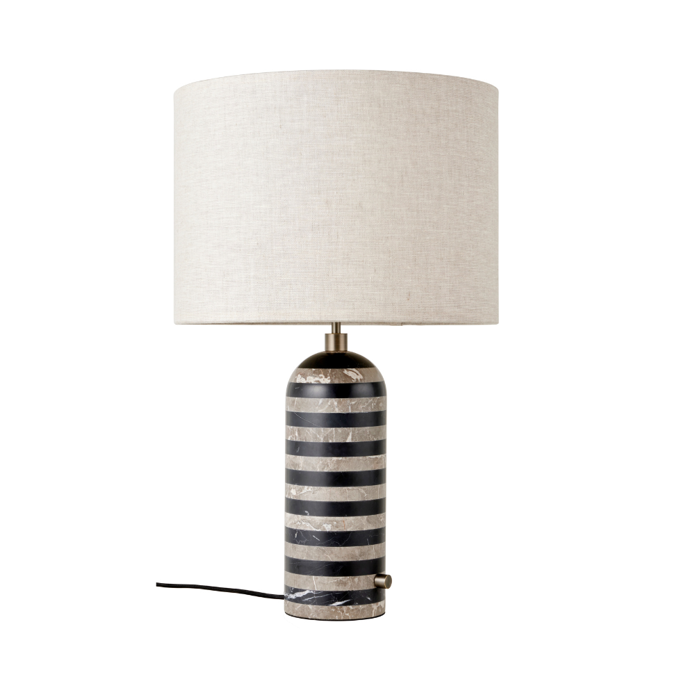 GRAVITY black table lamp with marble