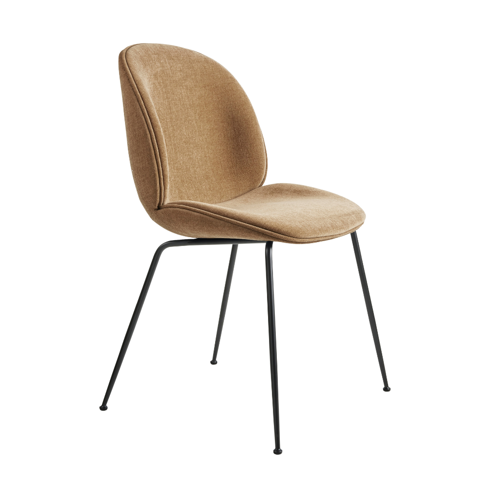BEETLE upholstered chair with a black steel base