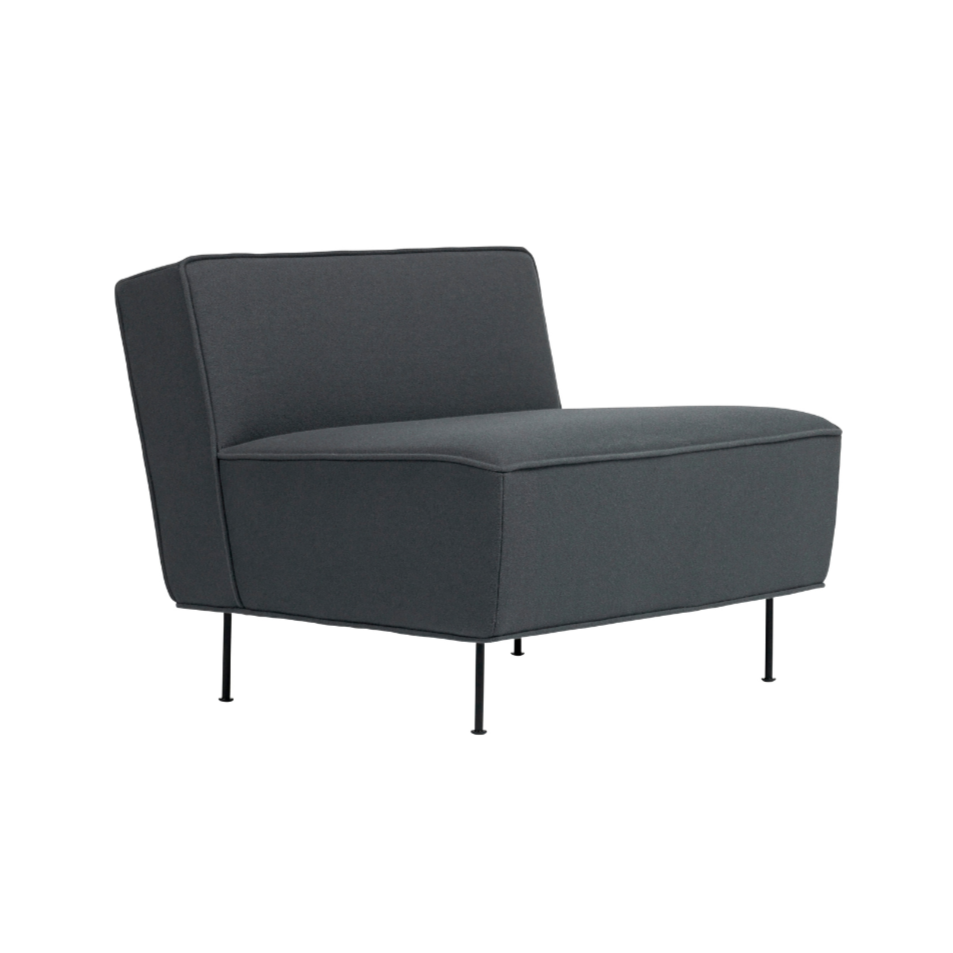 MODERN LINE upholstered armchair with a black base